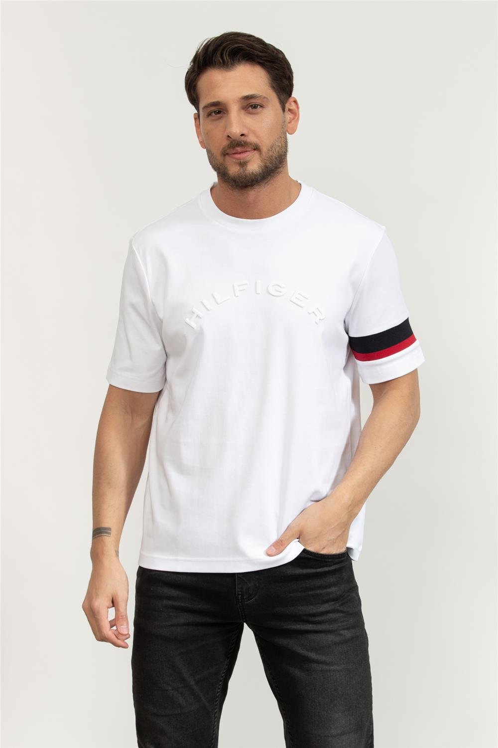 Tommy Hilfiger Rwb Insert Tee Erkek Bisiklet Yaka T-Shirt