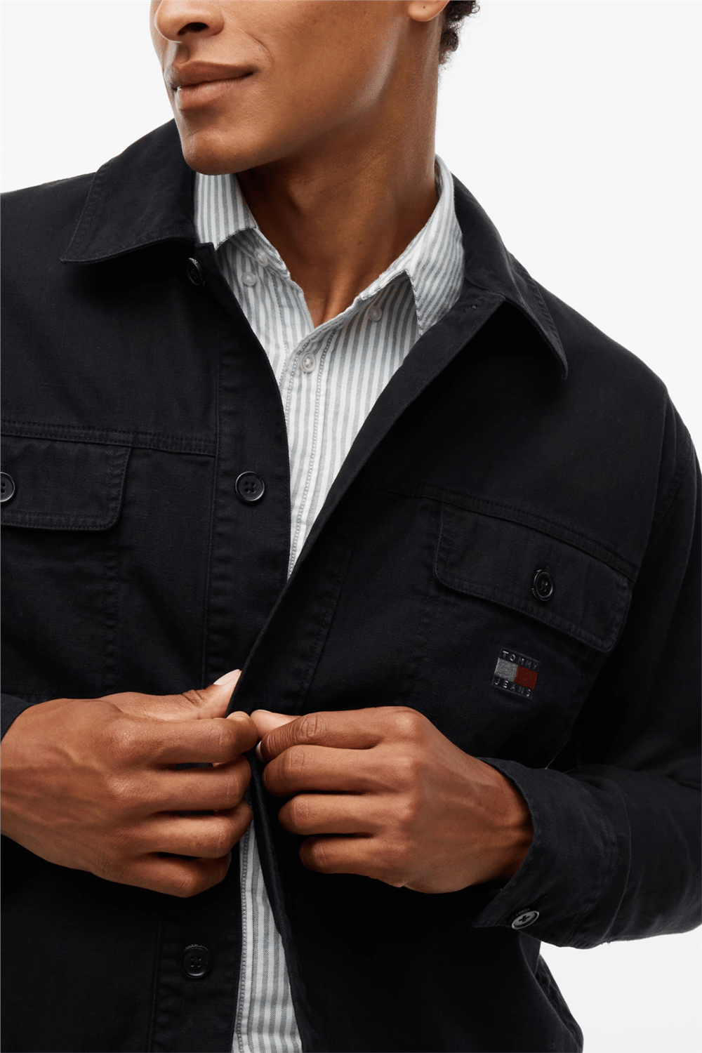 Tommy Hilfiger Tjm Essential Overshirt Erkek Gömlek Siyah