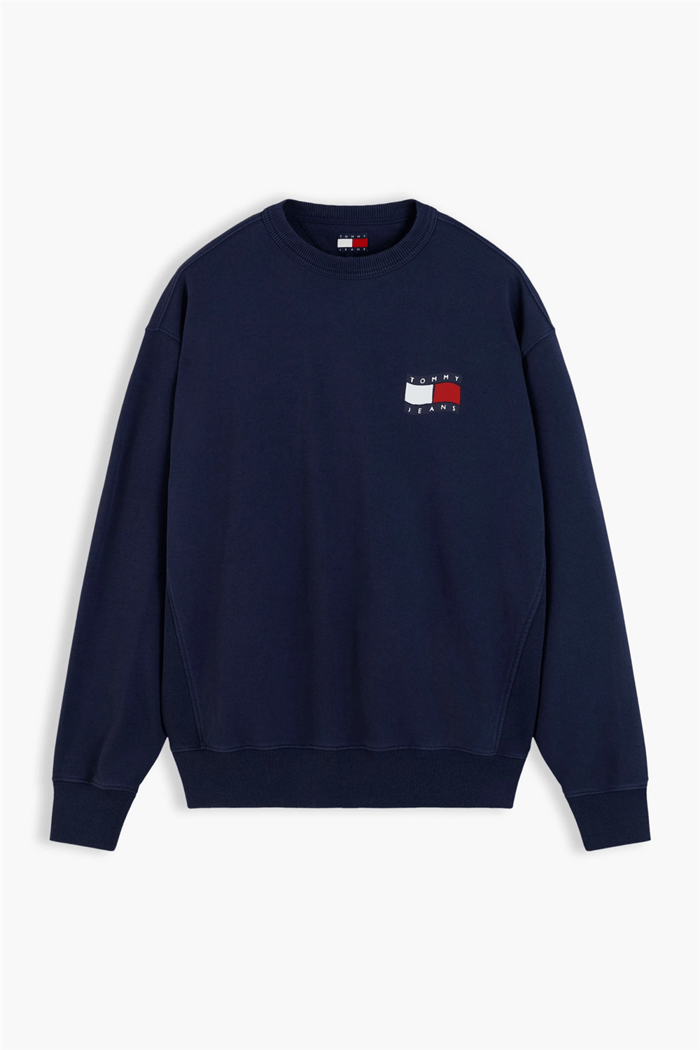 Tommy Hilfiger Tjm Rlx Wavy Flag Erkek Bisiklet Yaka Sweatshirt Mavi