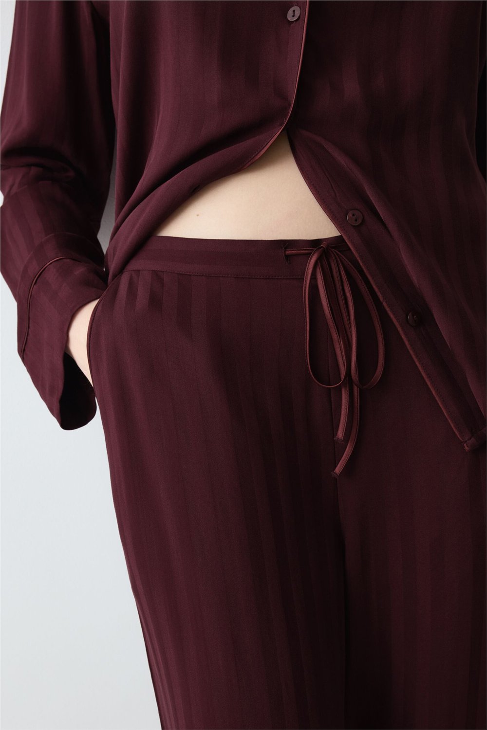 Triumph Amourette Jacquard PW Kadın Pijama Takımı Bordo