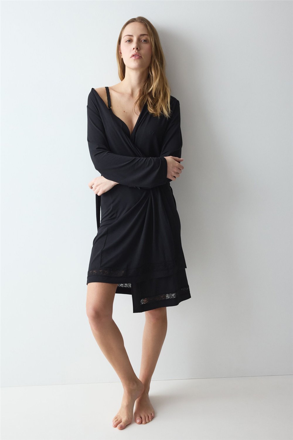 Triumph Comfort Allure Robe Kadın Sabahlık Siyah