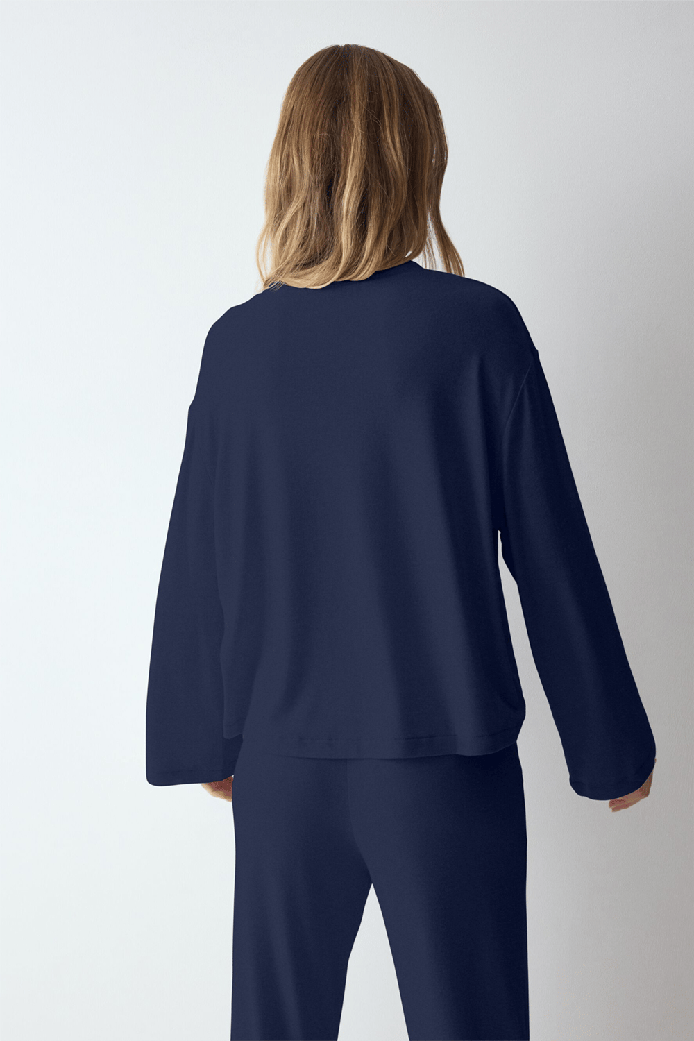 Triumph Cozy Comfort Top X 01 Kadın Uzun Kollu T-Shirt Mavi