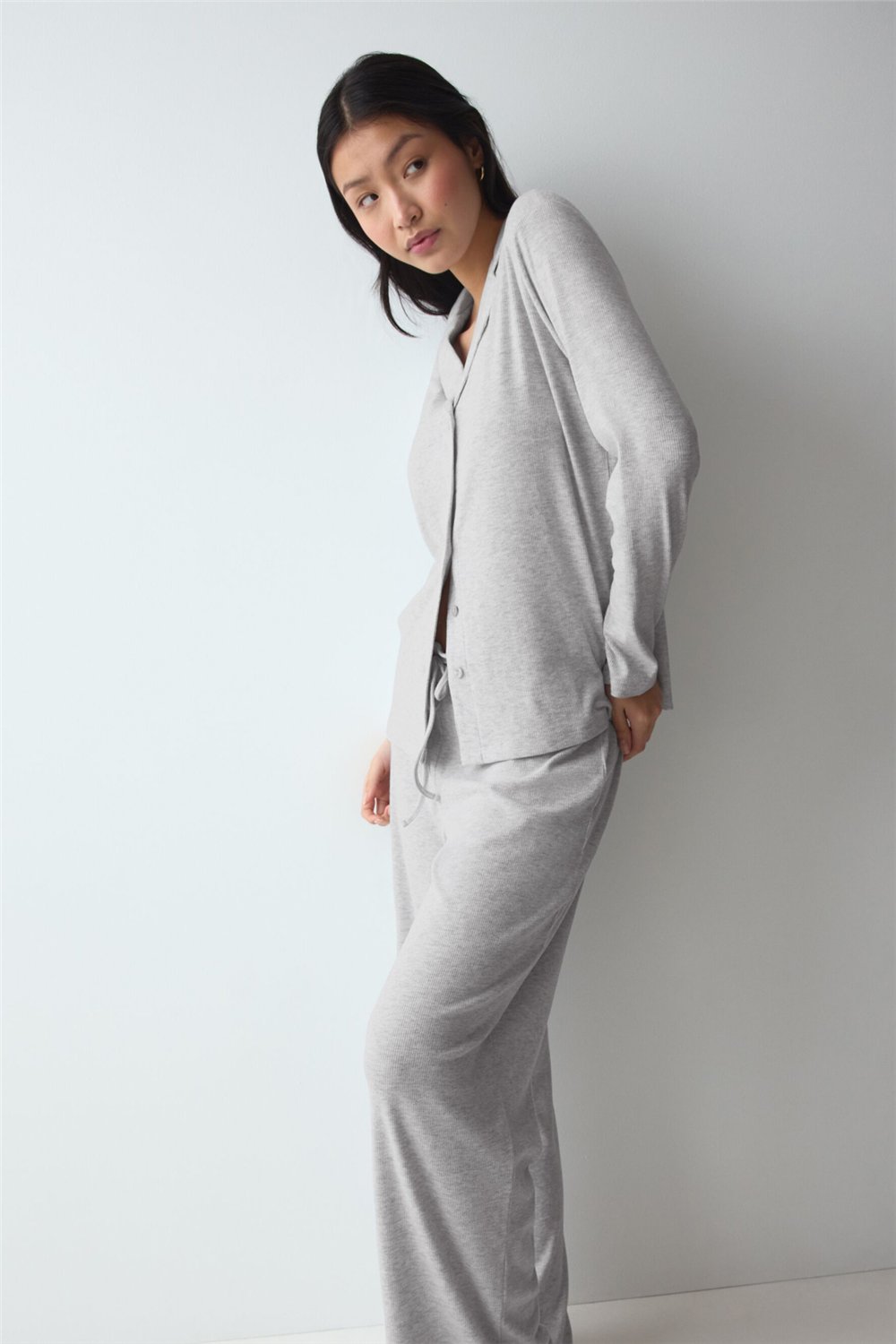 Triumph Mix & Match LSL Top BF Soft Kadın Pijama Üstü Gri