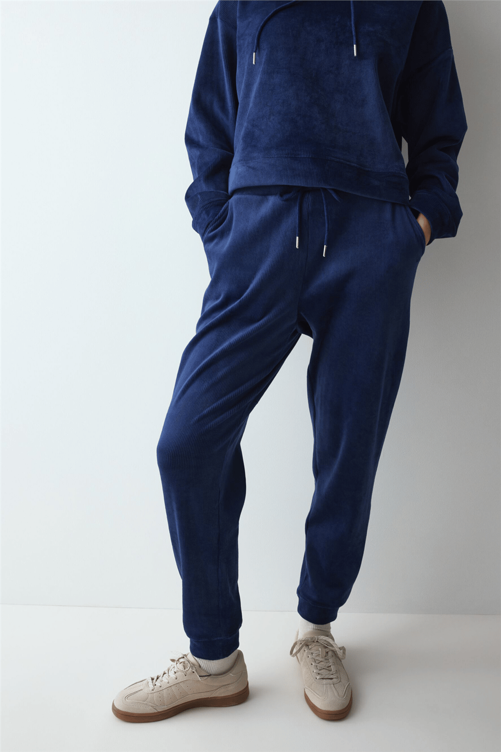 Triumph Velour Rib Trousers Kadın Eşofman Altı Lacivert