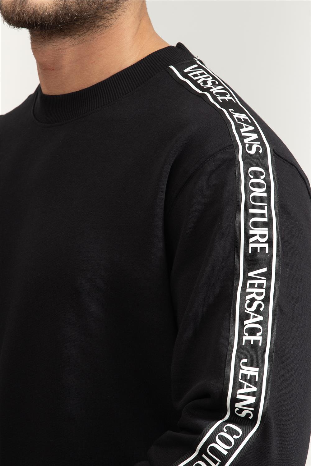 Versace Jeans Couture Brushed Cotton Fleece Erkek Bisiklet Yaka Sweatshirt