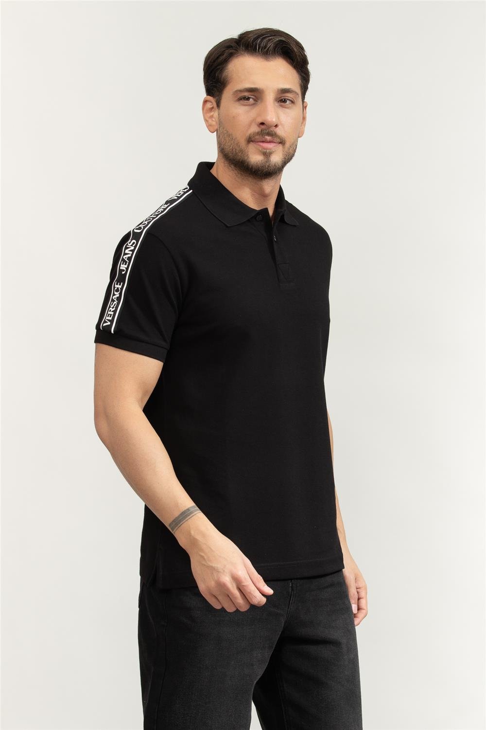 Versace Jeans Couture Cotton Piquet Erkek Polo Yaka T-Shirt