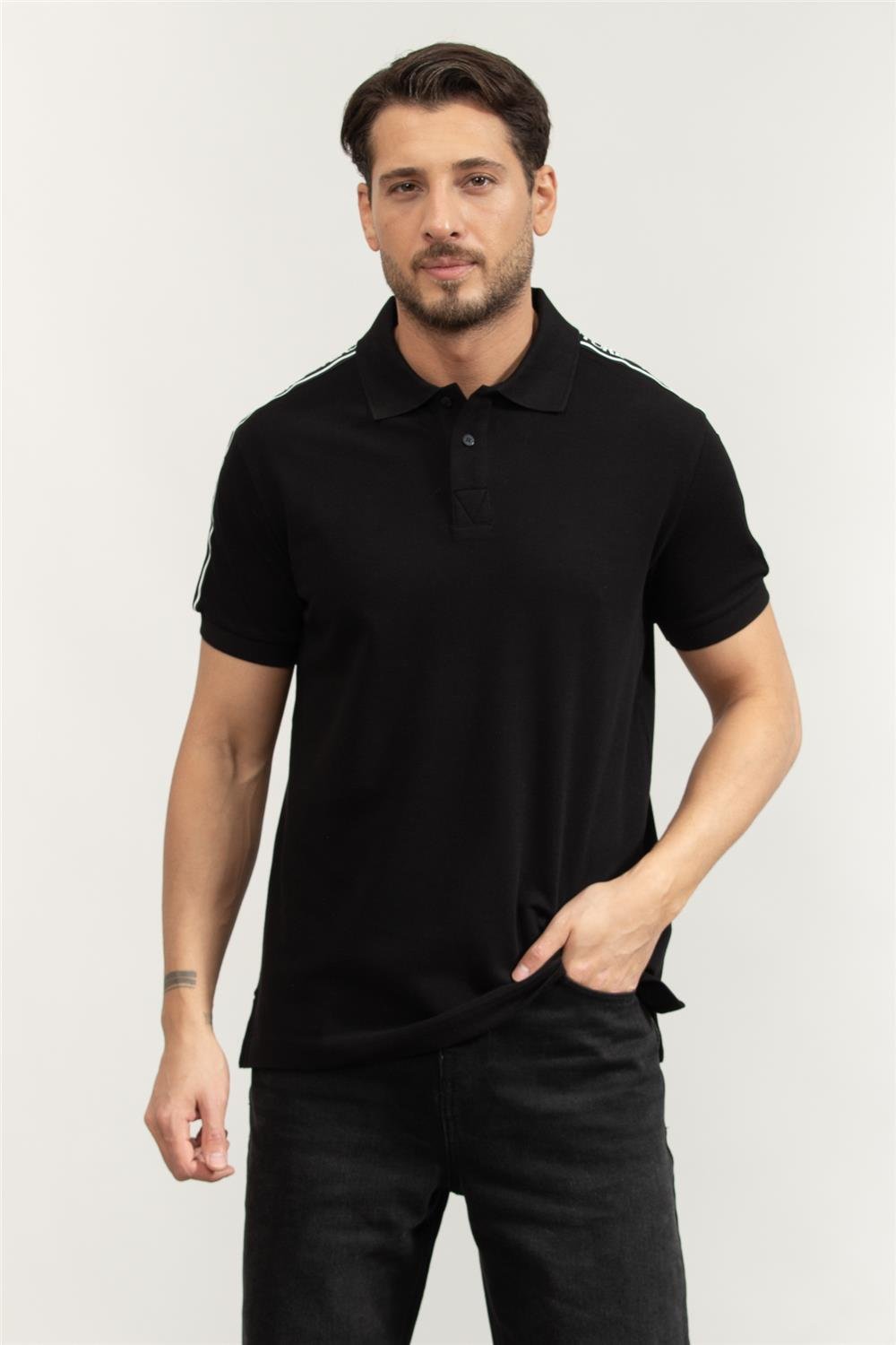 Versace Jeans Couture Cotton Piquet Erkek Polo Yaka T-Shirt