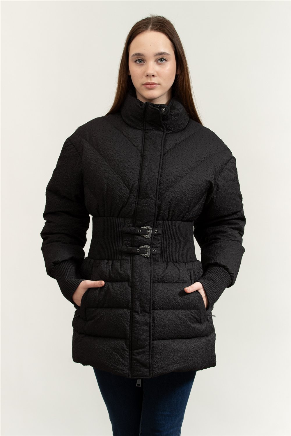 Versace Jeans Couture Crinkle Argyle NL Kadın Şişme Mont
