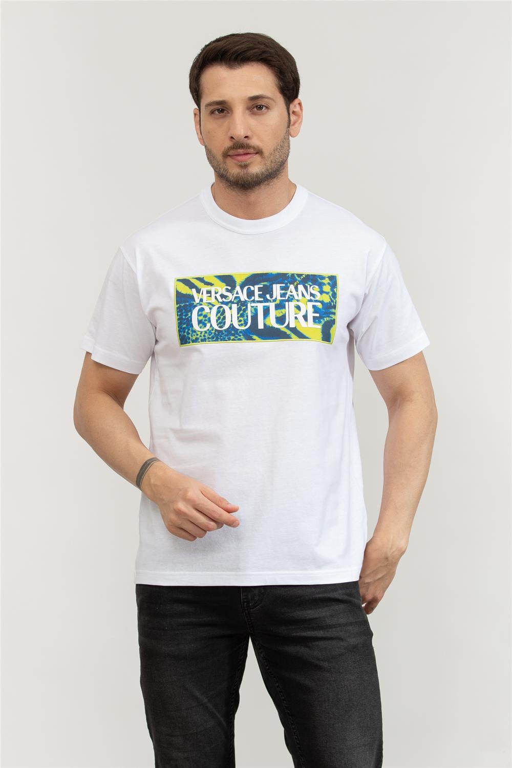 Versace Jeans Couture Erkek Bisiklet Yaka T-Shirt