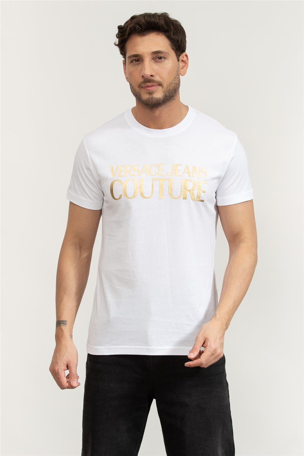 Versace Jeans Couture Erkek Bisiklet Yaka T-Shirt