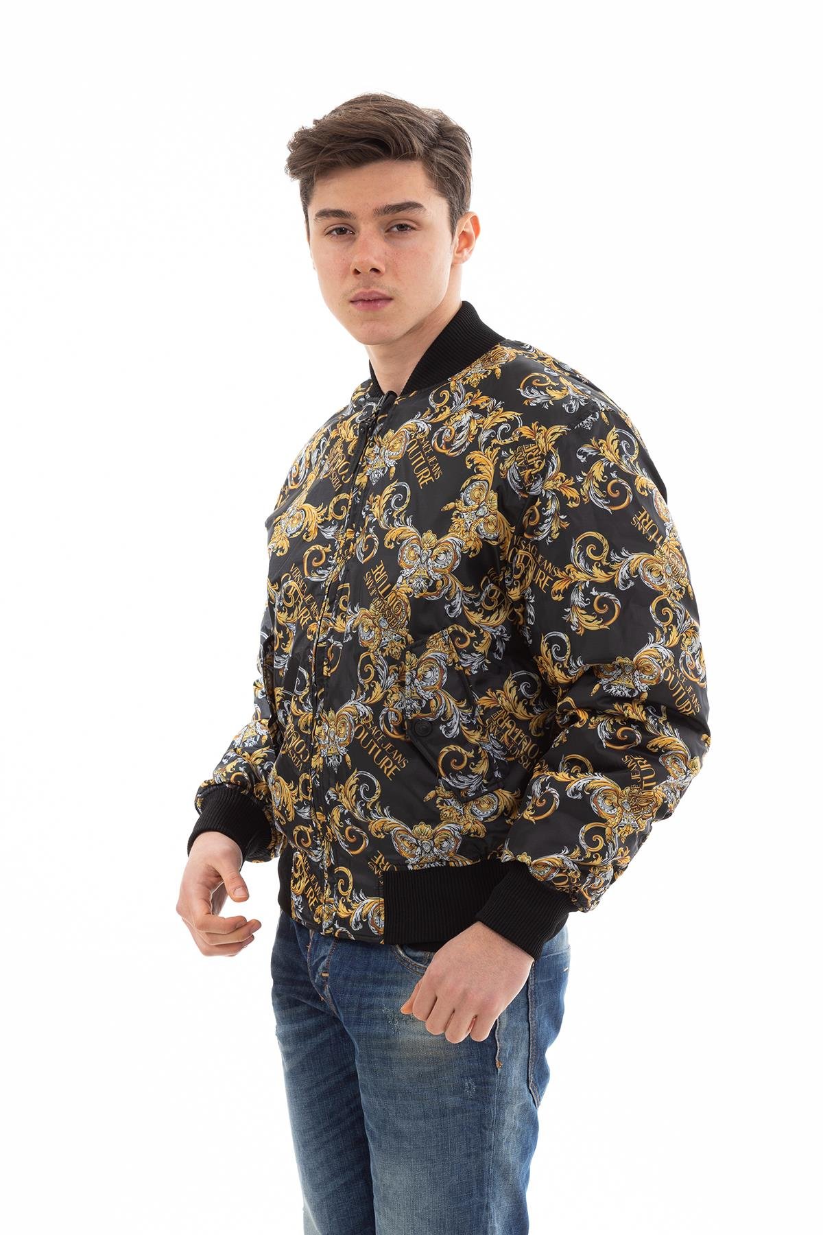 Versace Jeans Couture Erkek Çift Taraflı Baroque Logo Print Mont