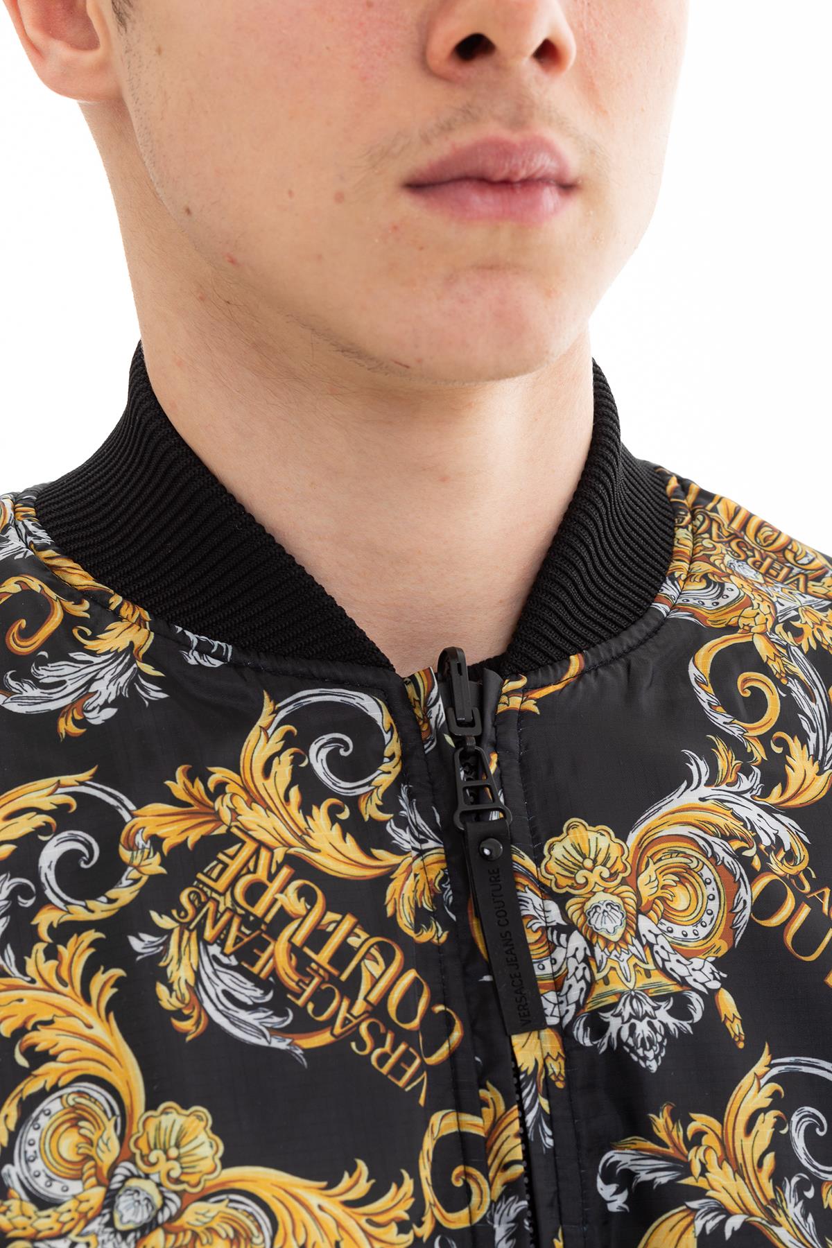 Versace Jeans Couture Erkek Çift Taraflı Baroque Logo Print Mont