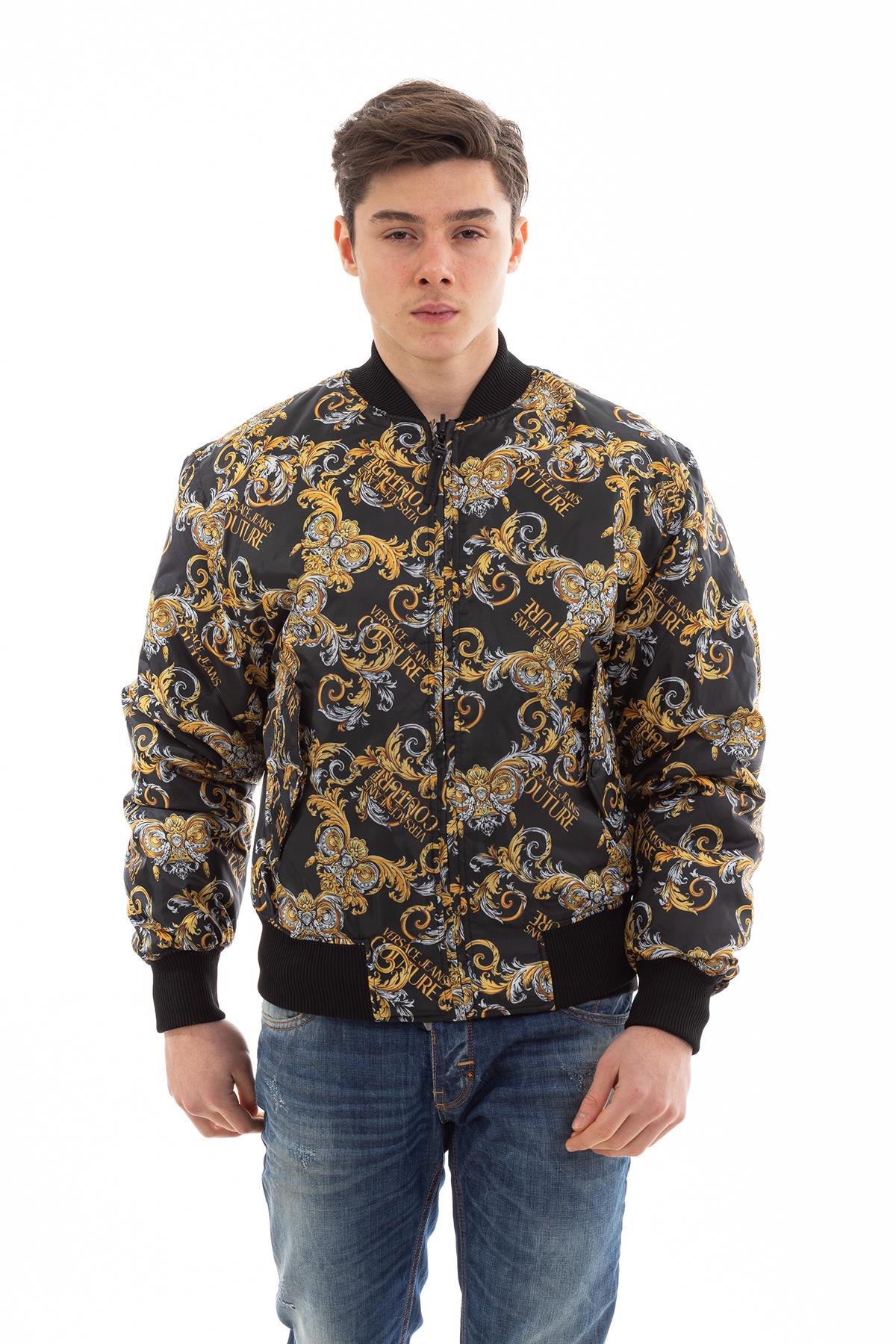 Versace Jeans Couture Erkek Çift Taraflı Baroque Logo Print Mont