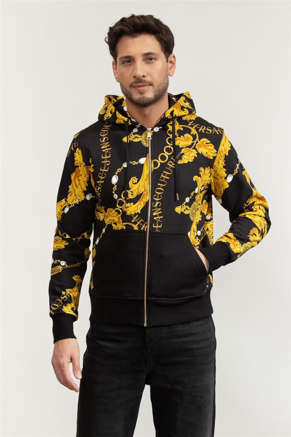 Versace Jeans Couture Erkek Fermuarlı Sweatshirt