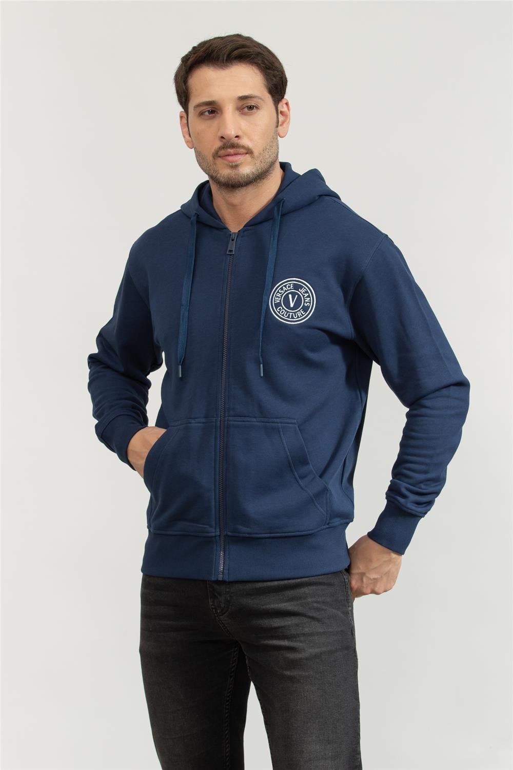 Versace Jeans Couture Erkek Fermuarlı Sweatshirt