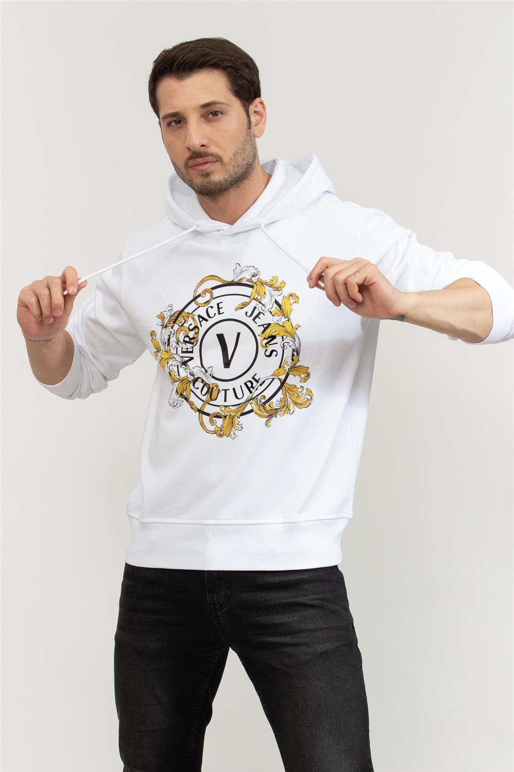 Versace Jeans Couture Erkek Kapüşonlu Sweatshirt