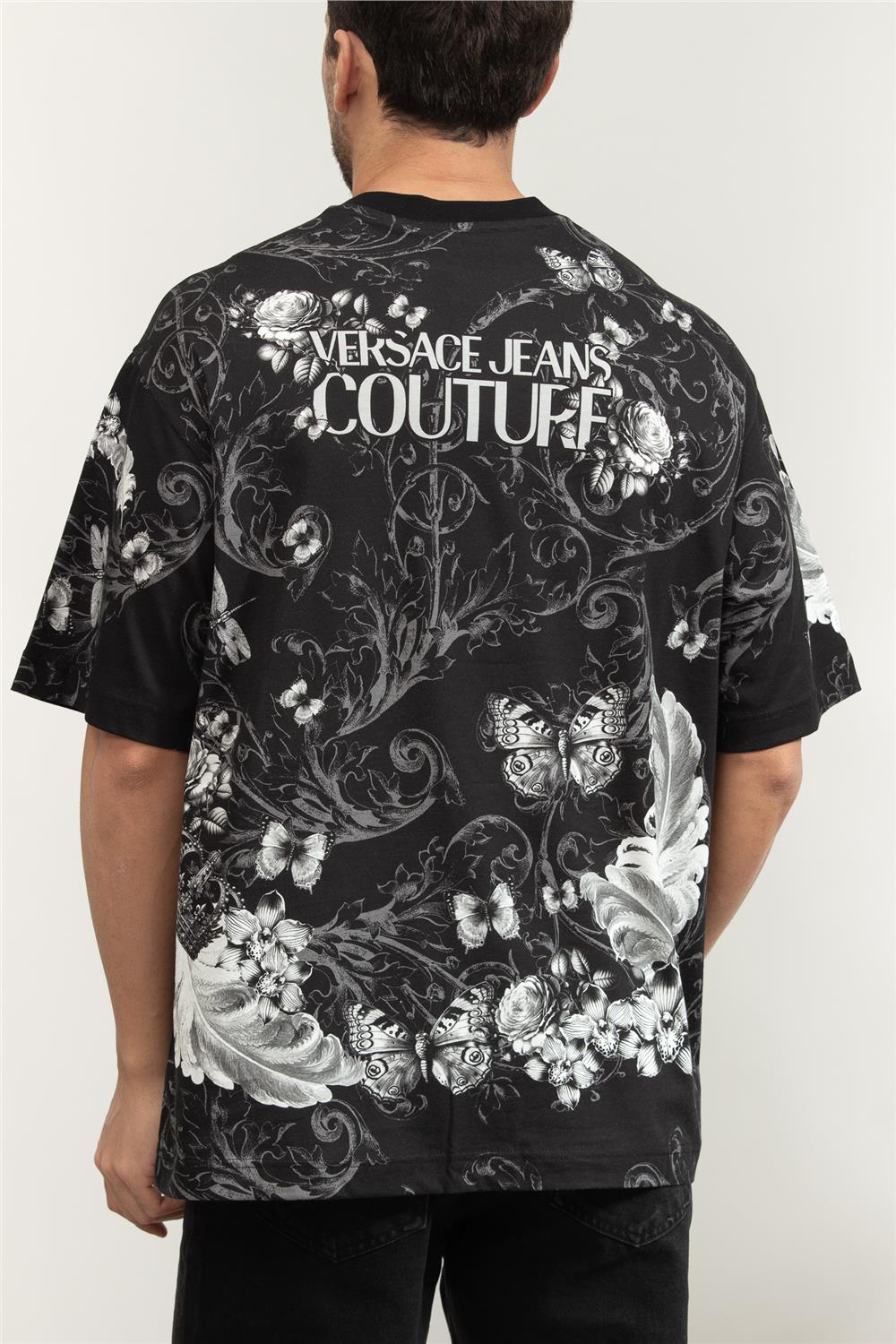 Versace Jeans Couture Jer Pan Cab Couriosite Erkek Bisiklet Yaka T-Shirt