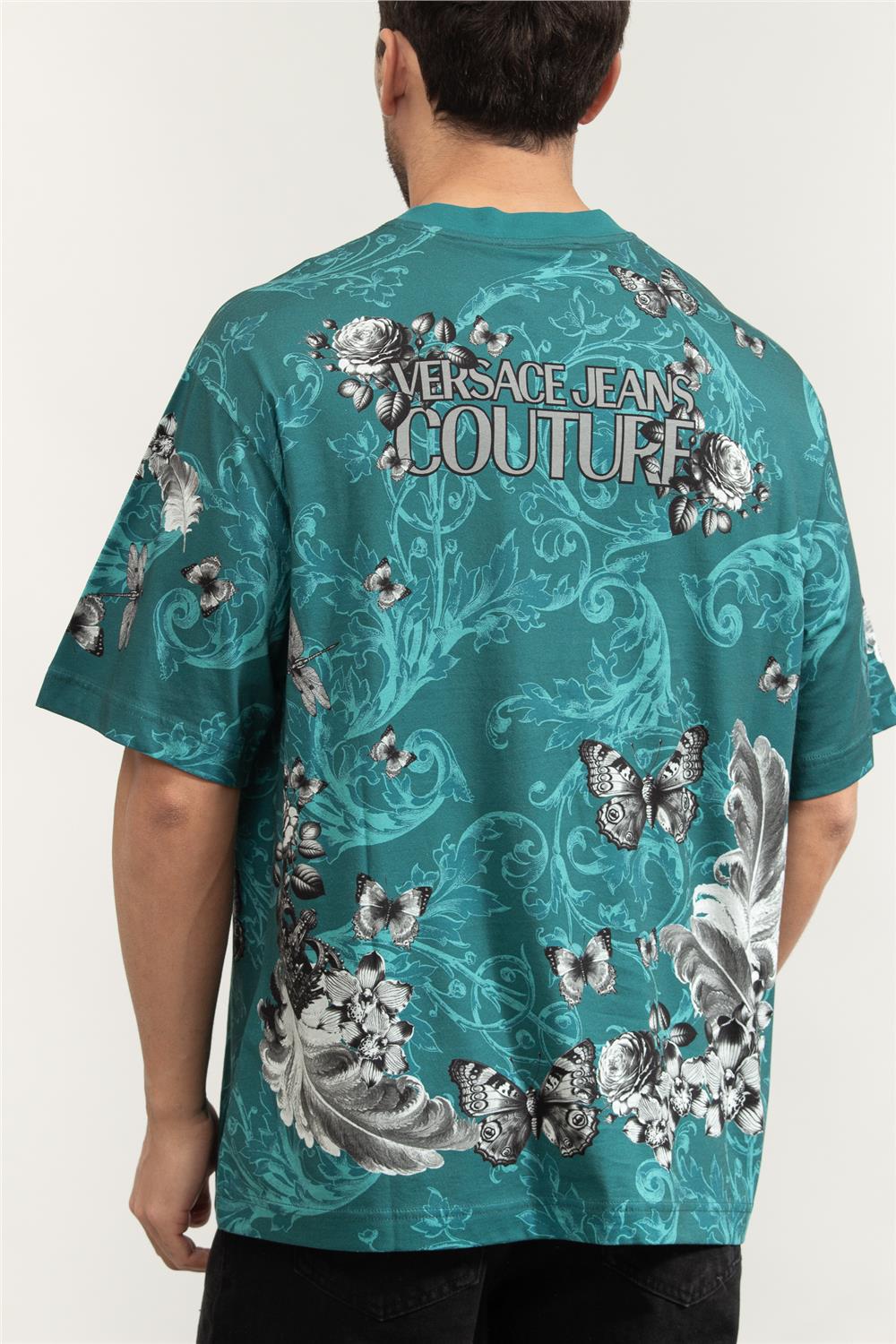 Versace Jeans Couture Jer Pan Cab Couriosite Erkek Bisiklet Yaka T-Shirt