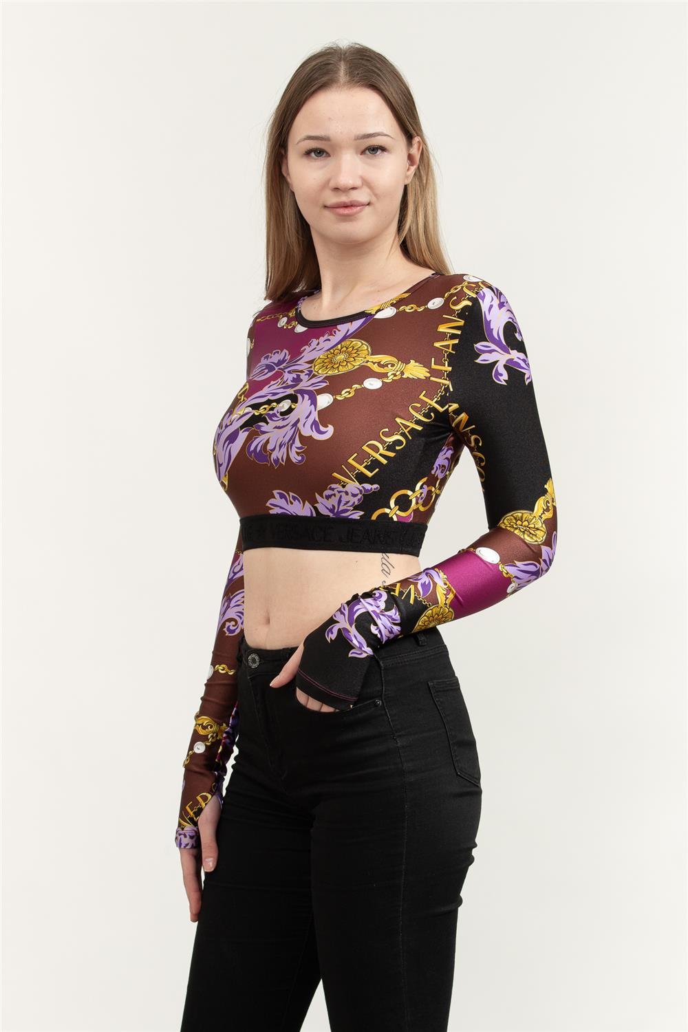Versace Jeans Couture Kadın Bisiklet Yaka T-Shirt
