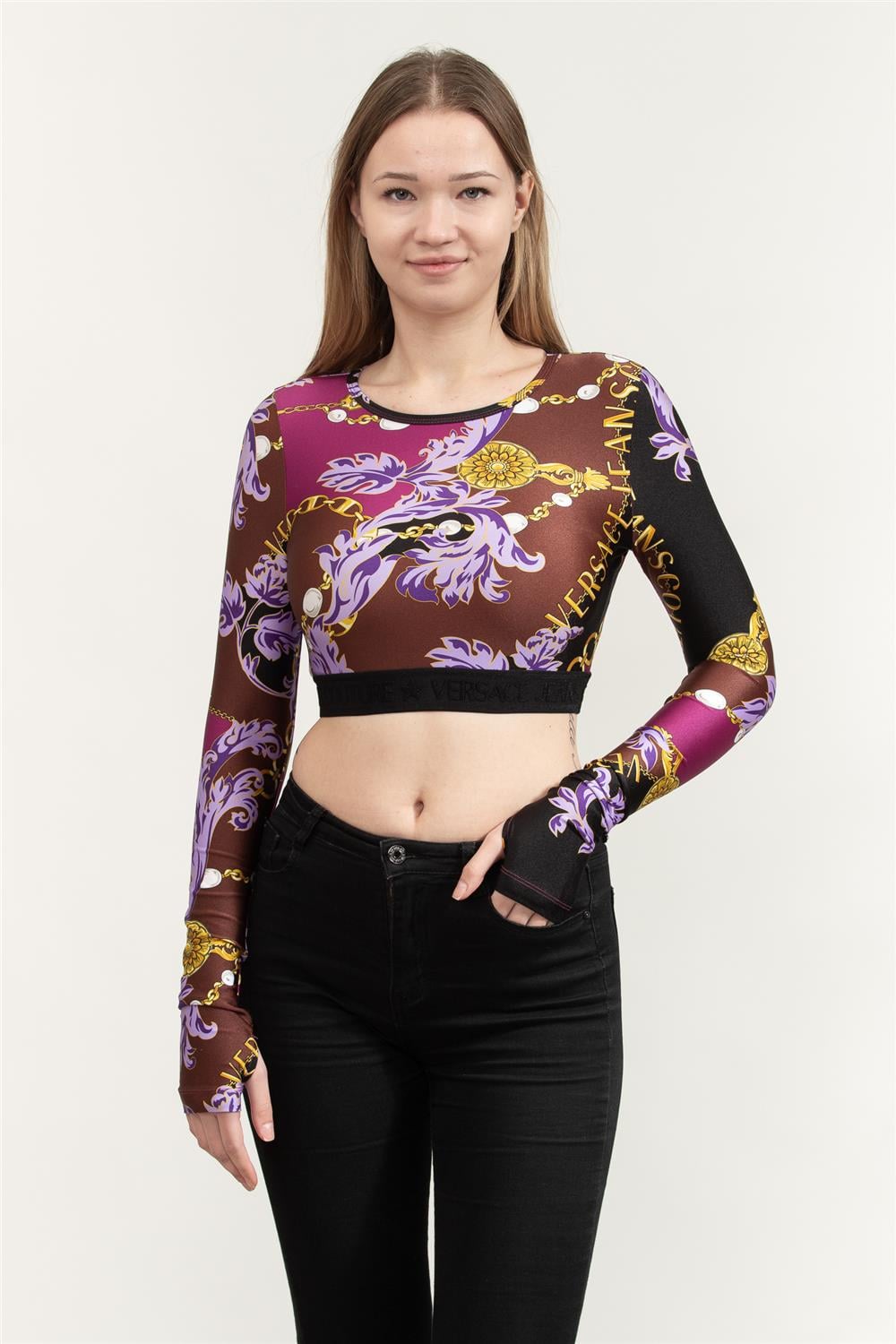 Versace Jeans Couture Kadın Bisiklet Yaka T-Shirt