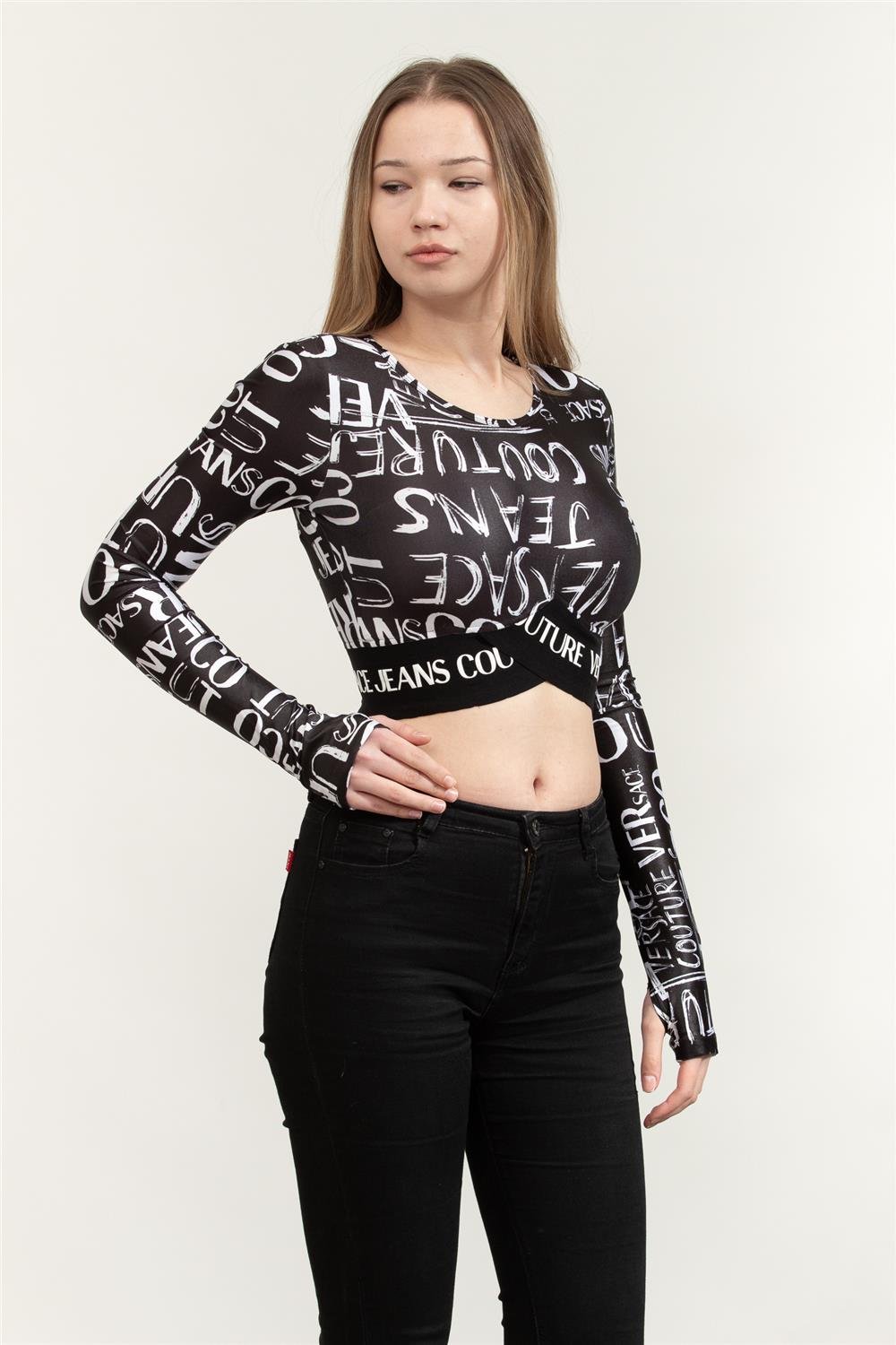 Versace Jeans Couture Kadın Bisiklet Yaka T-Shirt