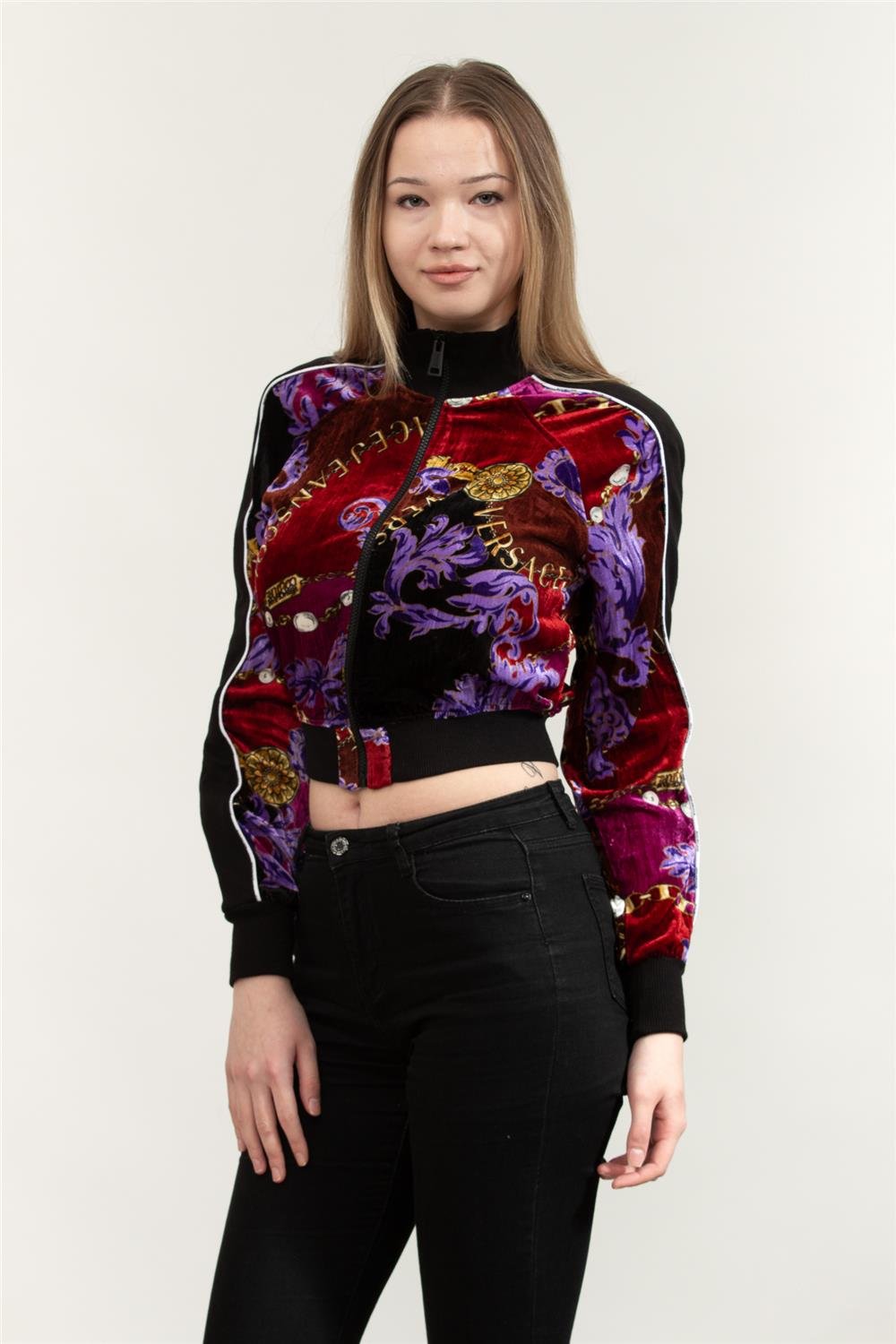 Versace Jeans Couture Kadın Fermuarlı Sweatshirt