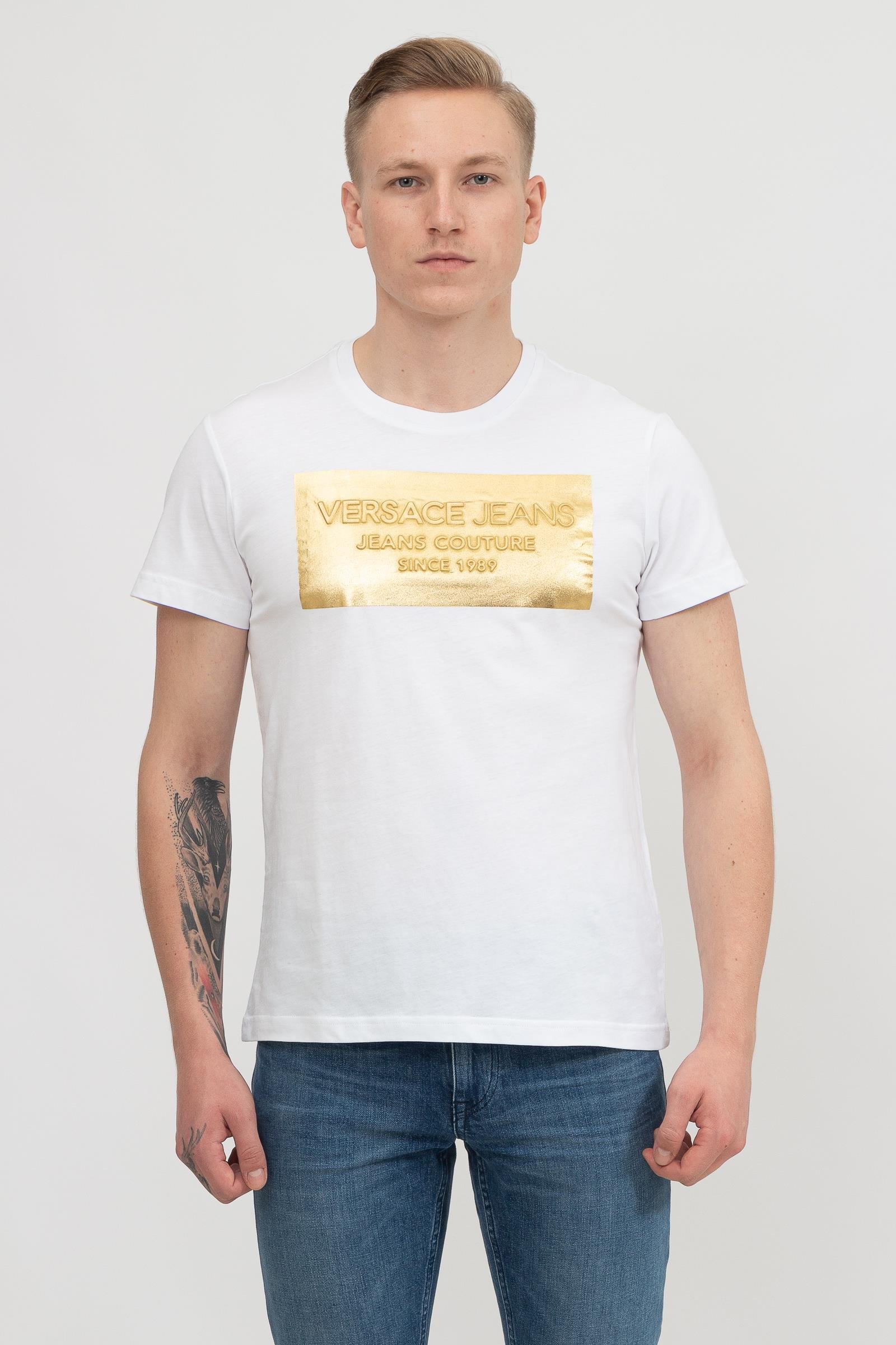 Versace Jeans Couture Logo Baskılı  Erkek T-Shirt
