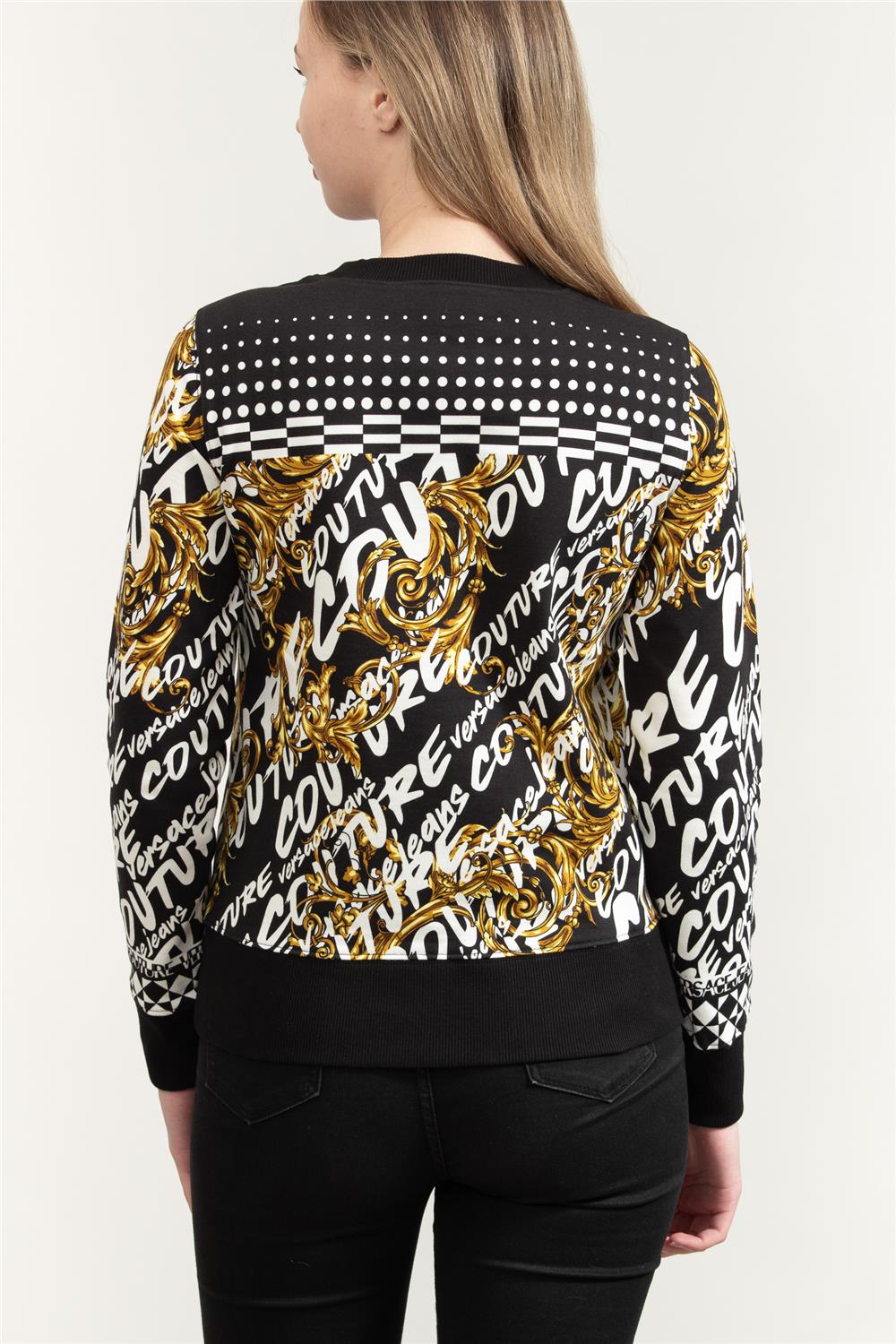 Versace Jeans Couture Placed Kadın Bisiklet Yaka Sweatshirt