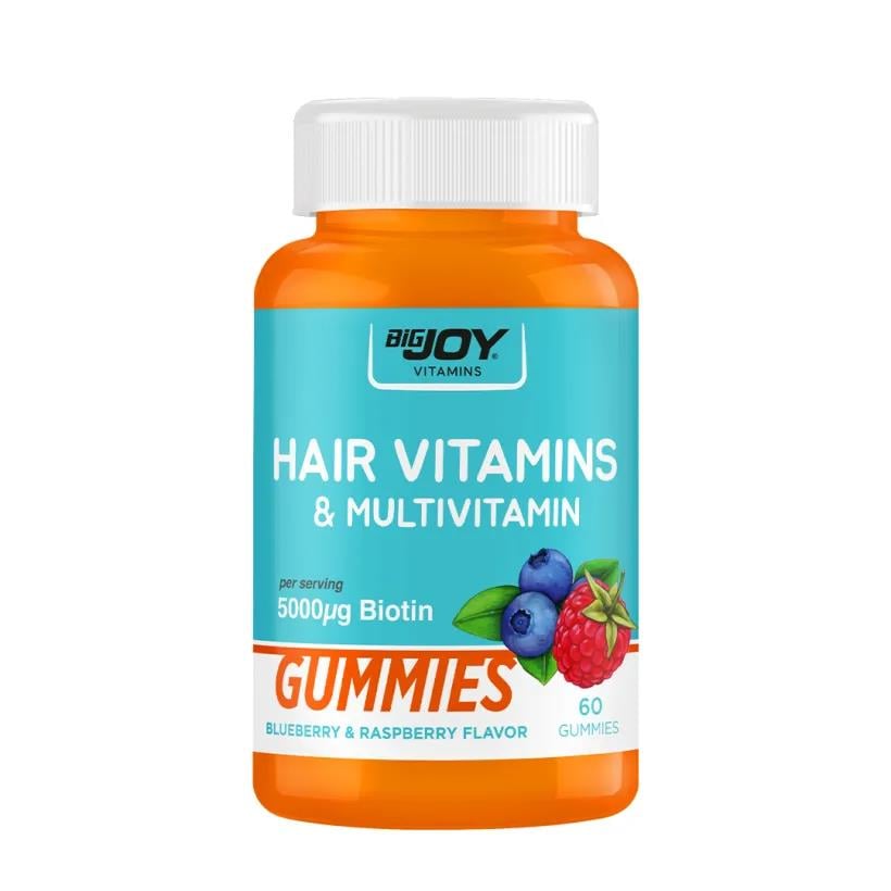 Bigjoy Vitamins Hair Vitamins & Multivitamin 60 Gummies Yaban Mersini & Ahududu