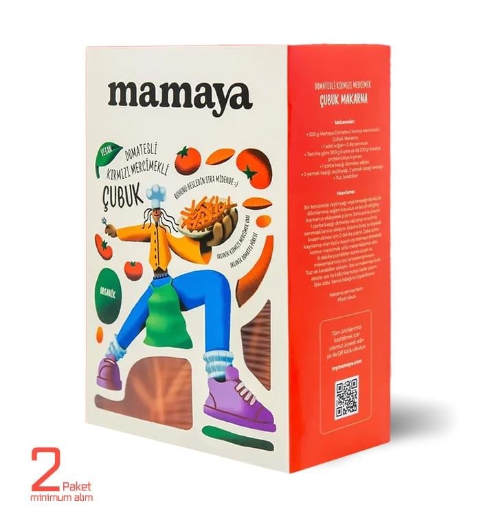 Domatesli Kırmızı Mercimekli Çubuk Makarna