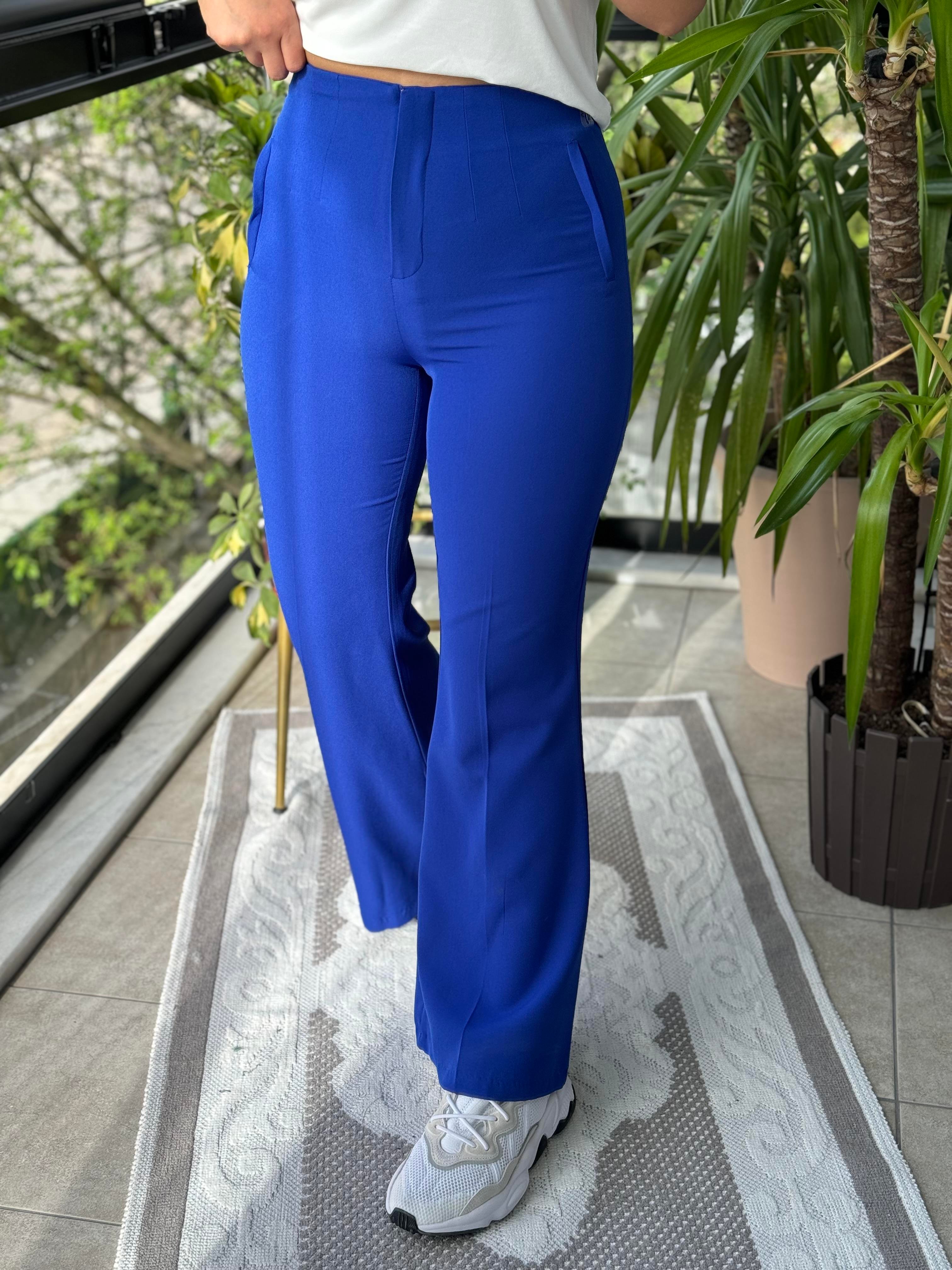  ZRA Model İspanyol Kumaş Pantolon Sax Mavi