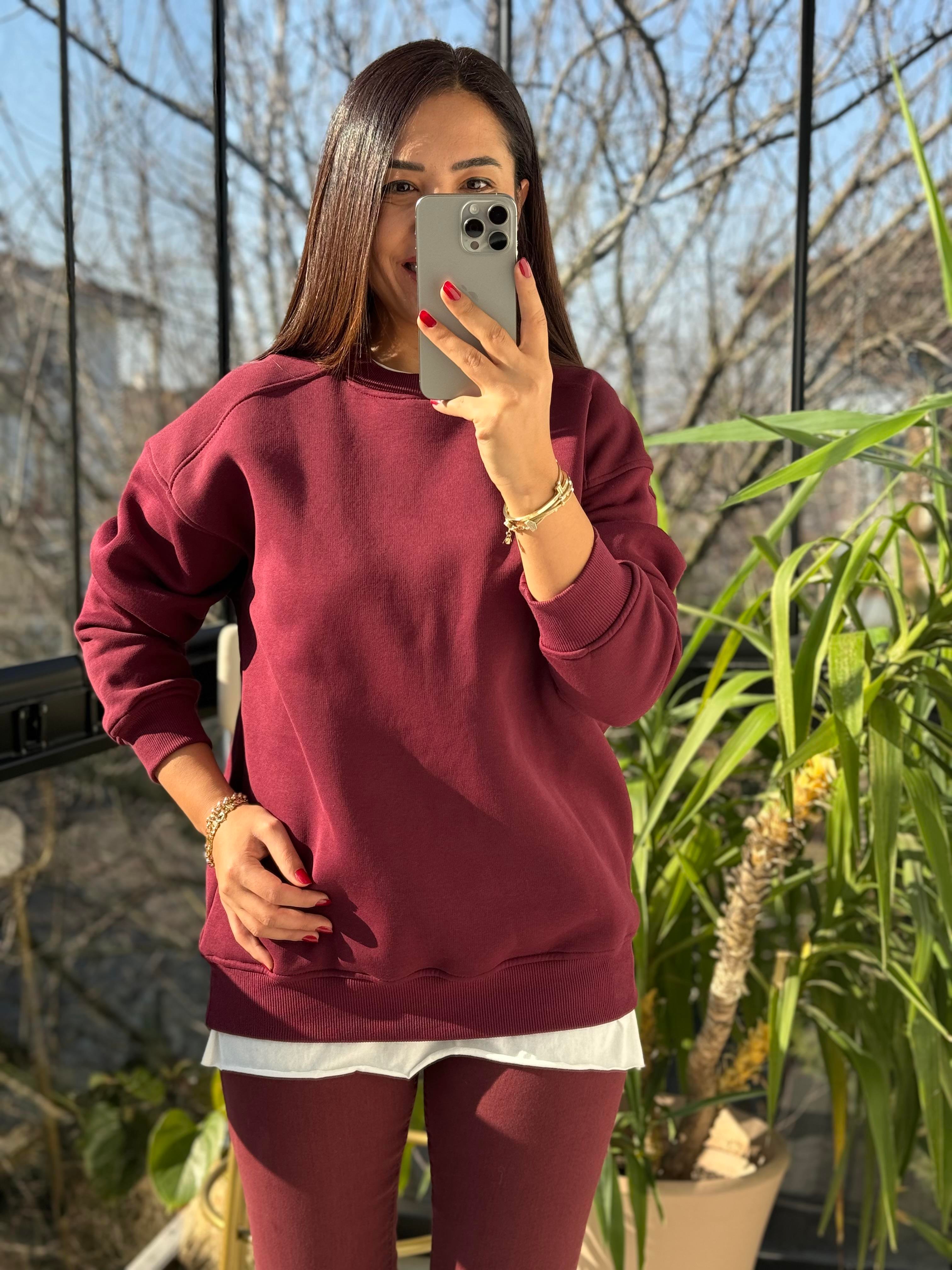 Basic Sweatshirt Bordo