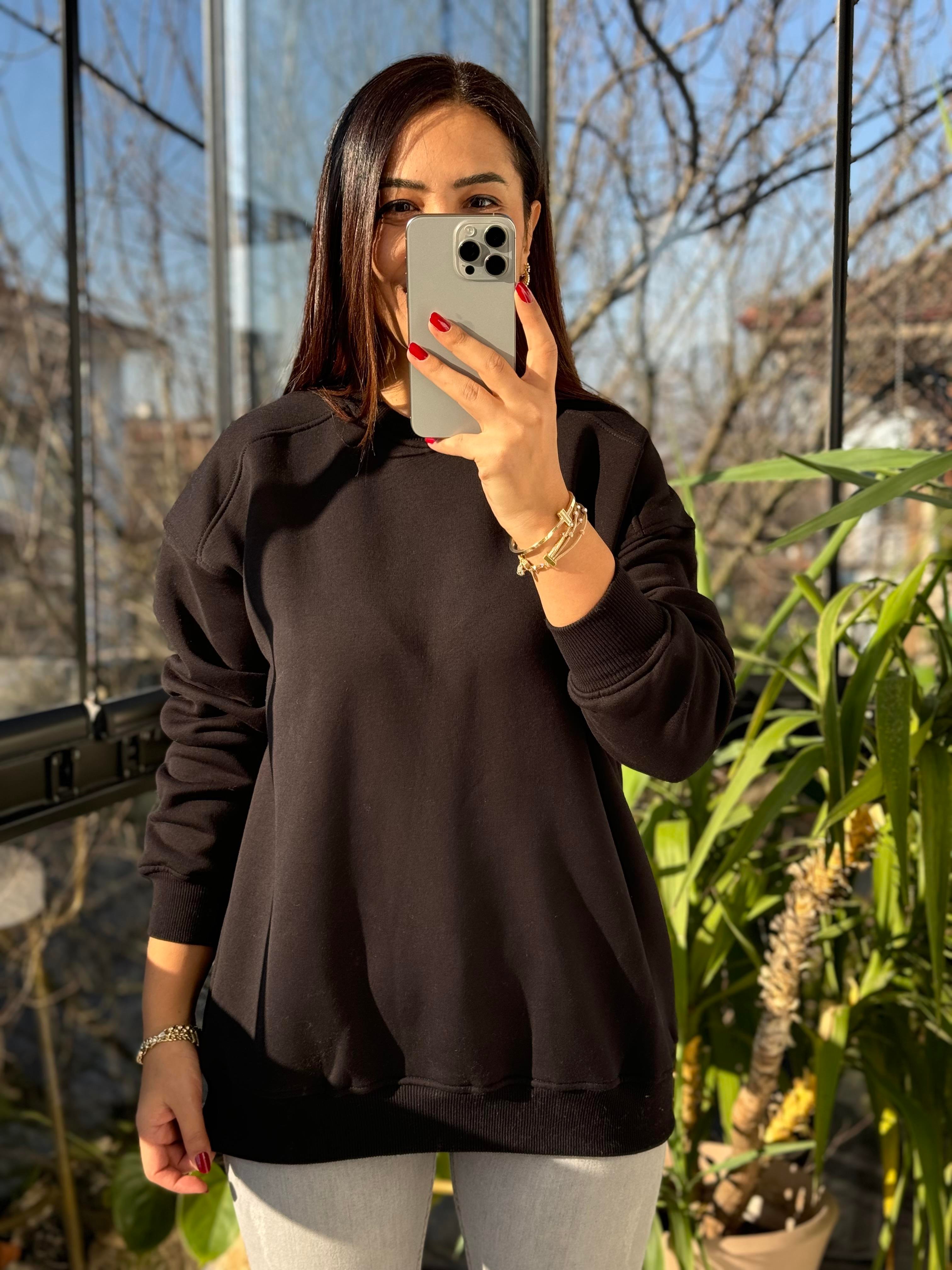 Basic Sweatshirt Siyah
