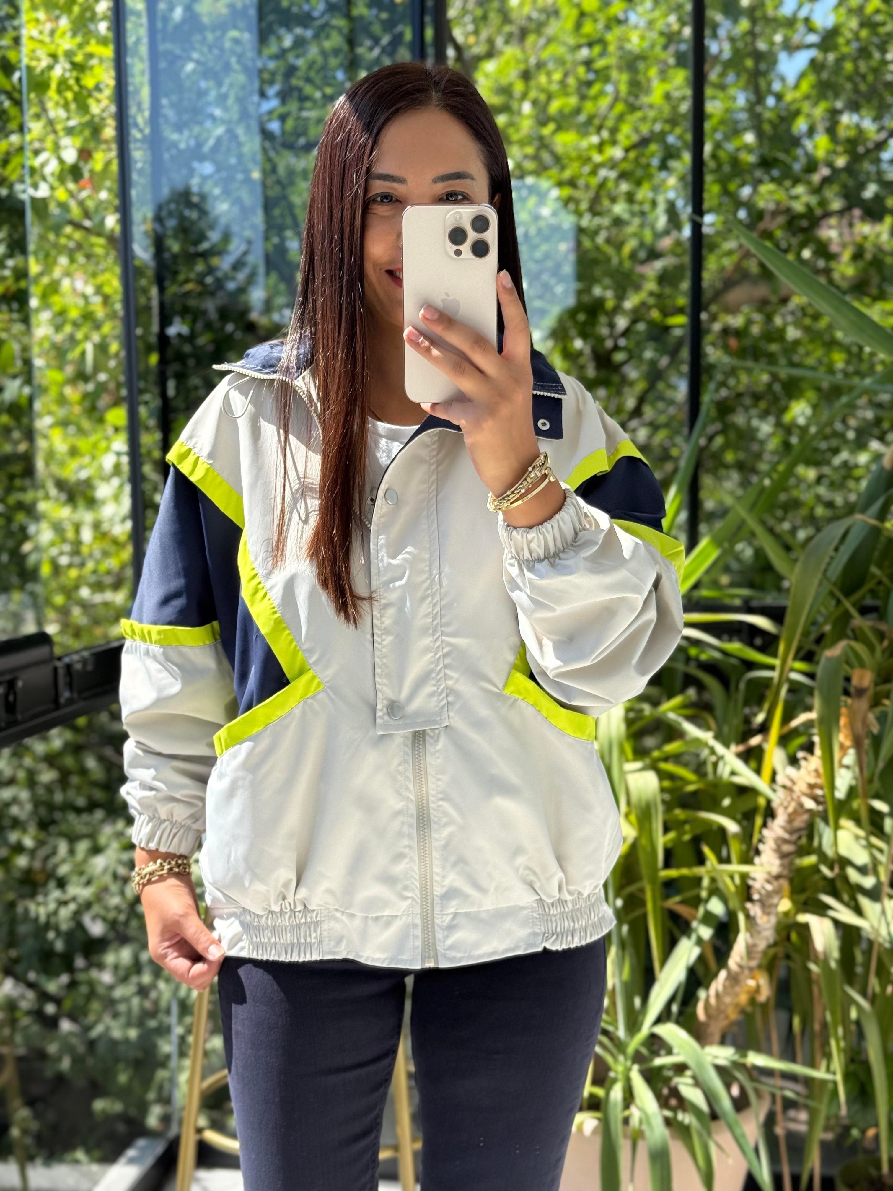 Block Renkli Oversize Ceket Taş