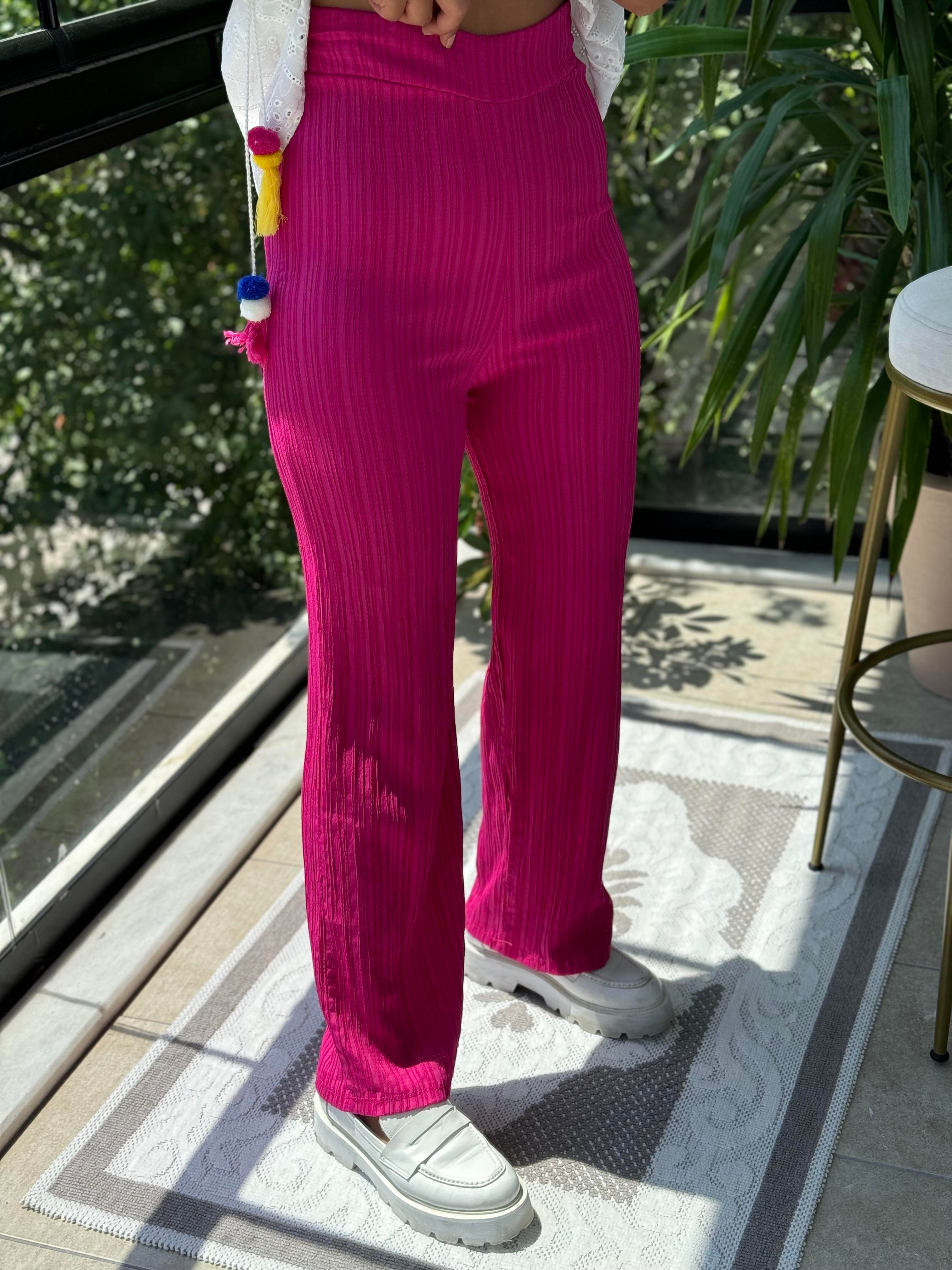 Fitilli Pantolon Pembe
