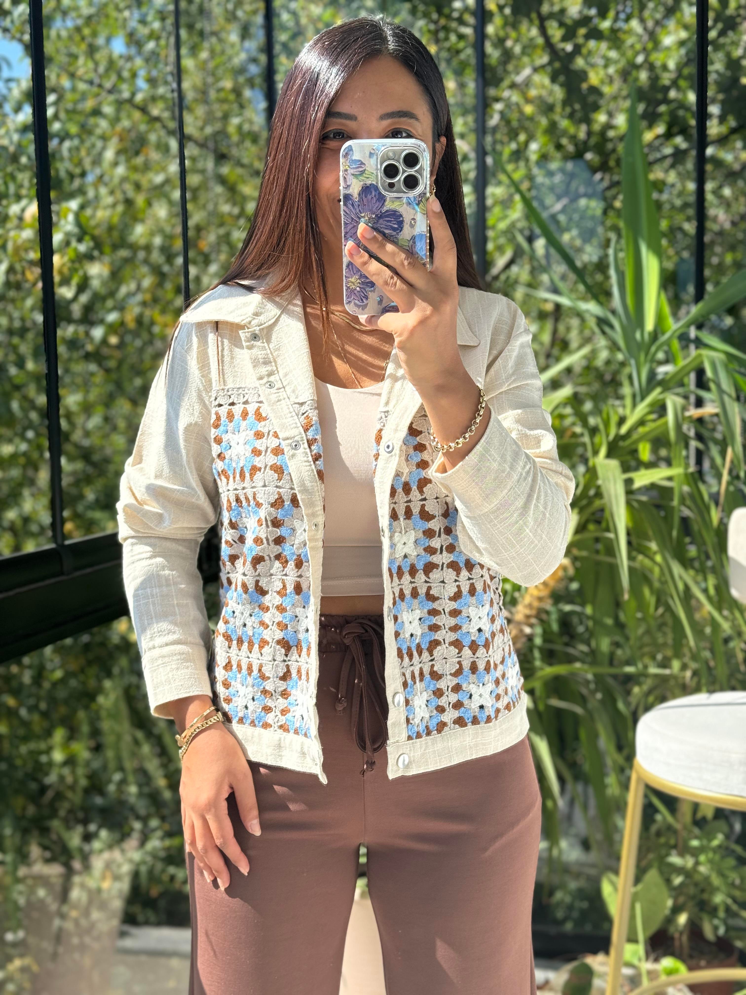 Gabardin Örme Detay Ceket Taş