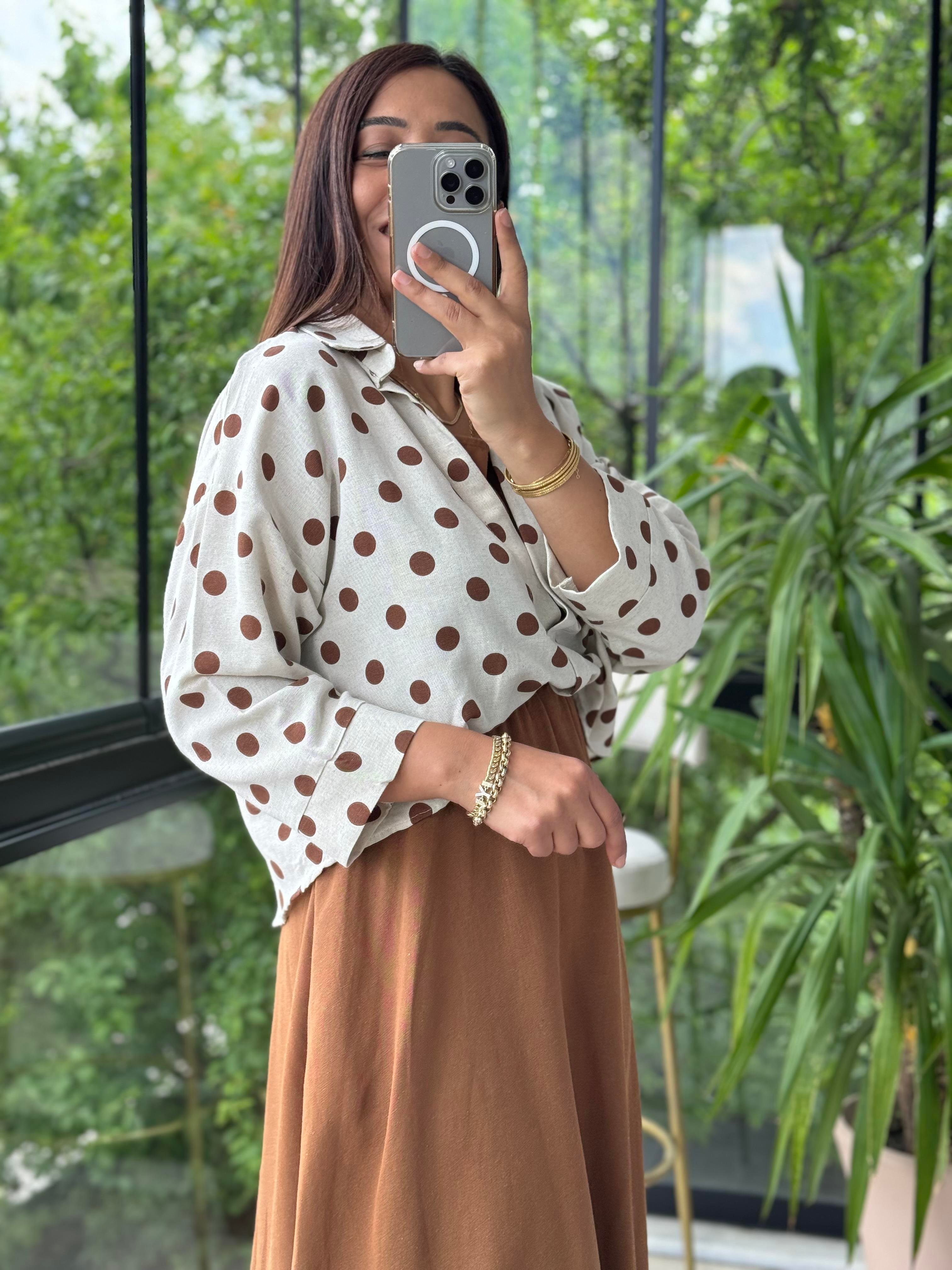 Gömlekli Elbise Kahve