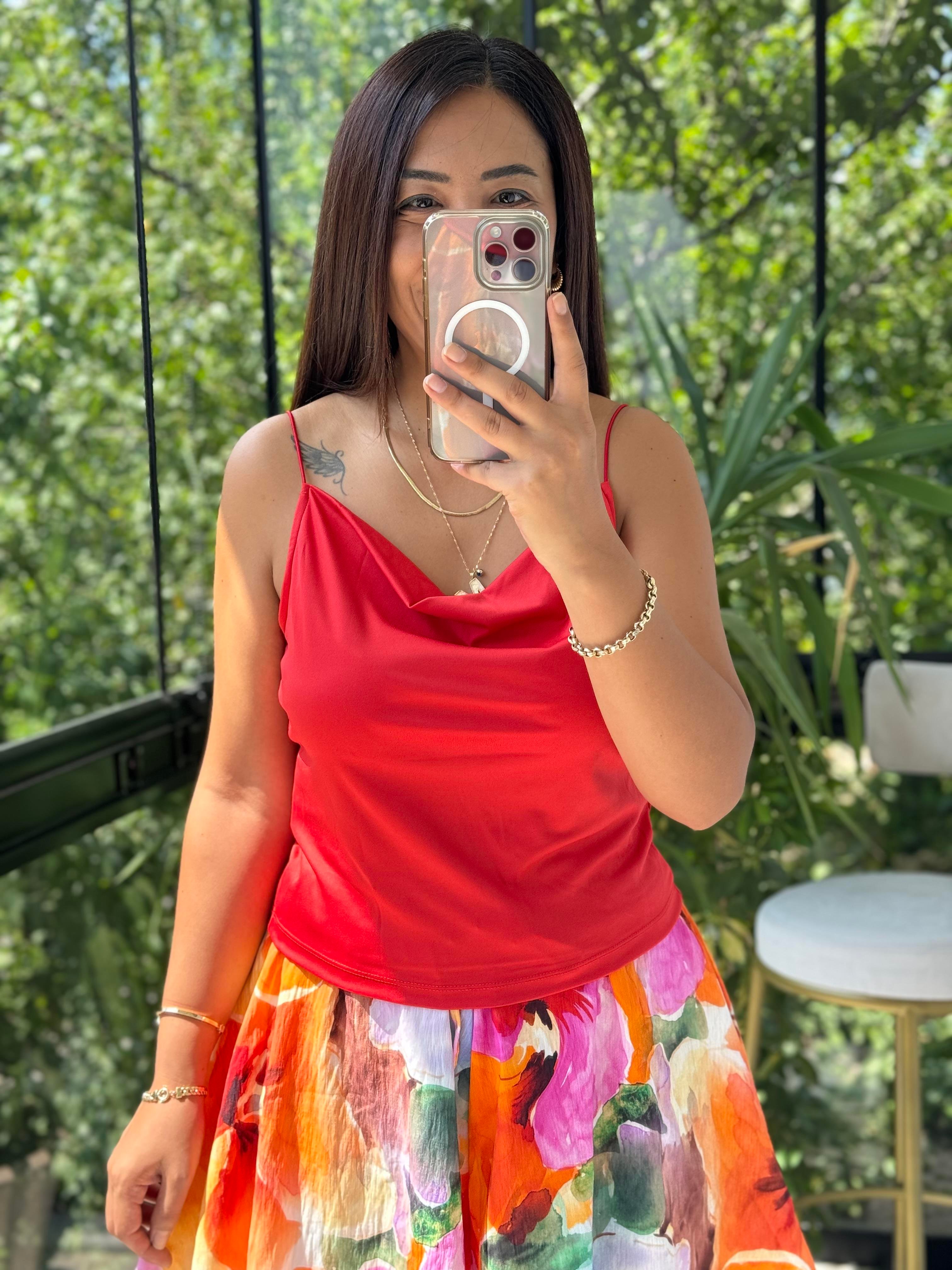 İnce Askılı Atlet Nar Çiçeği