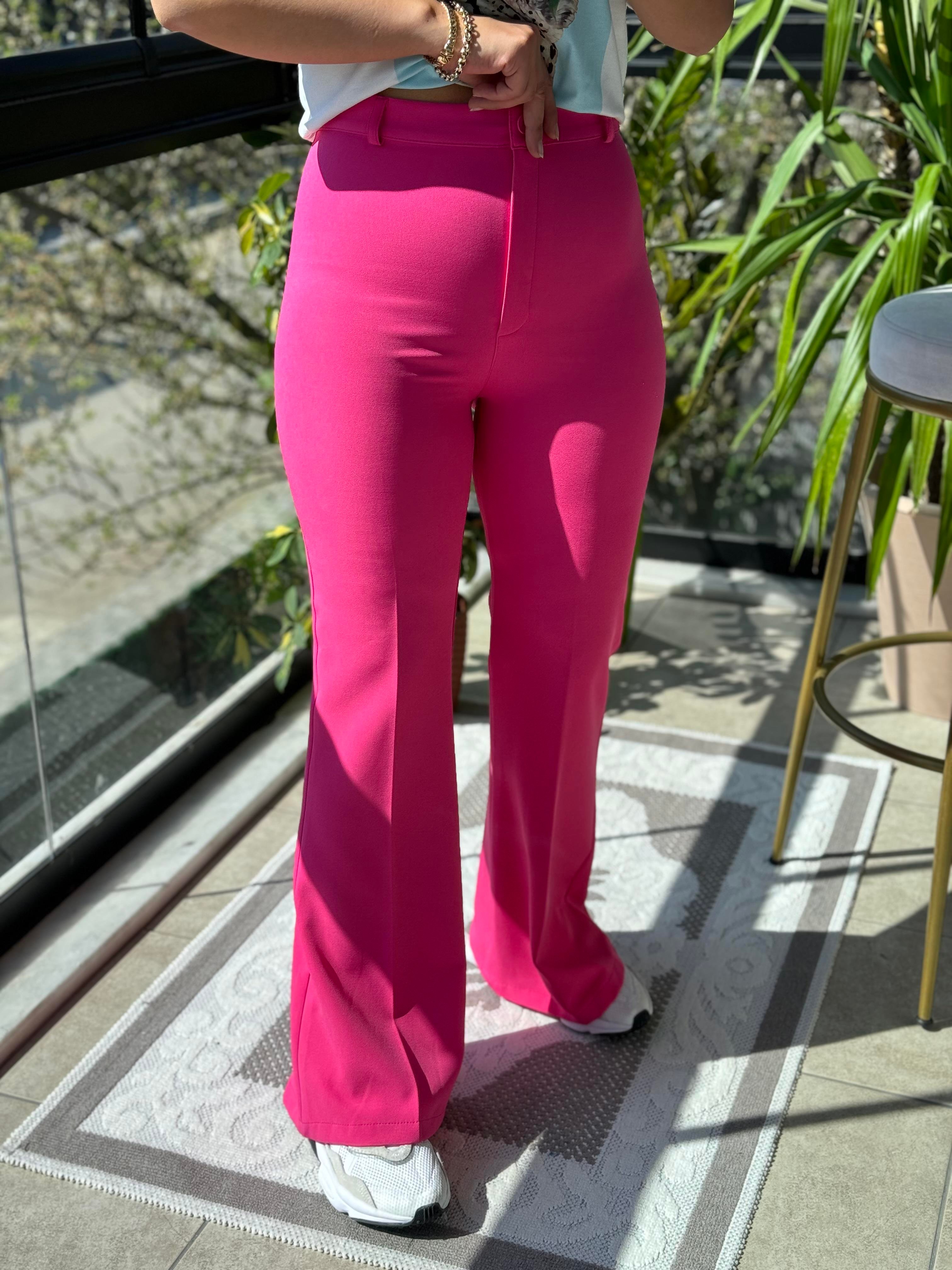 İspanyol Kumaş Pantolon Pembe