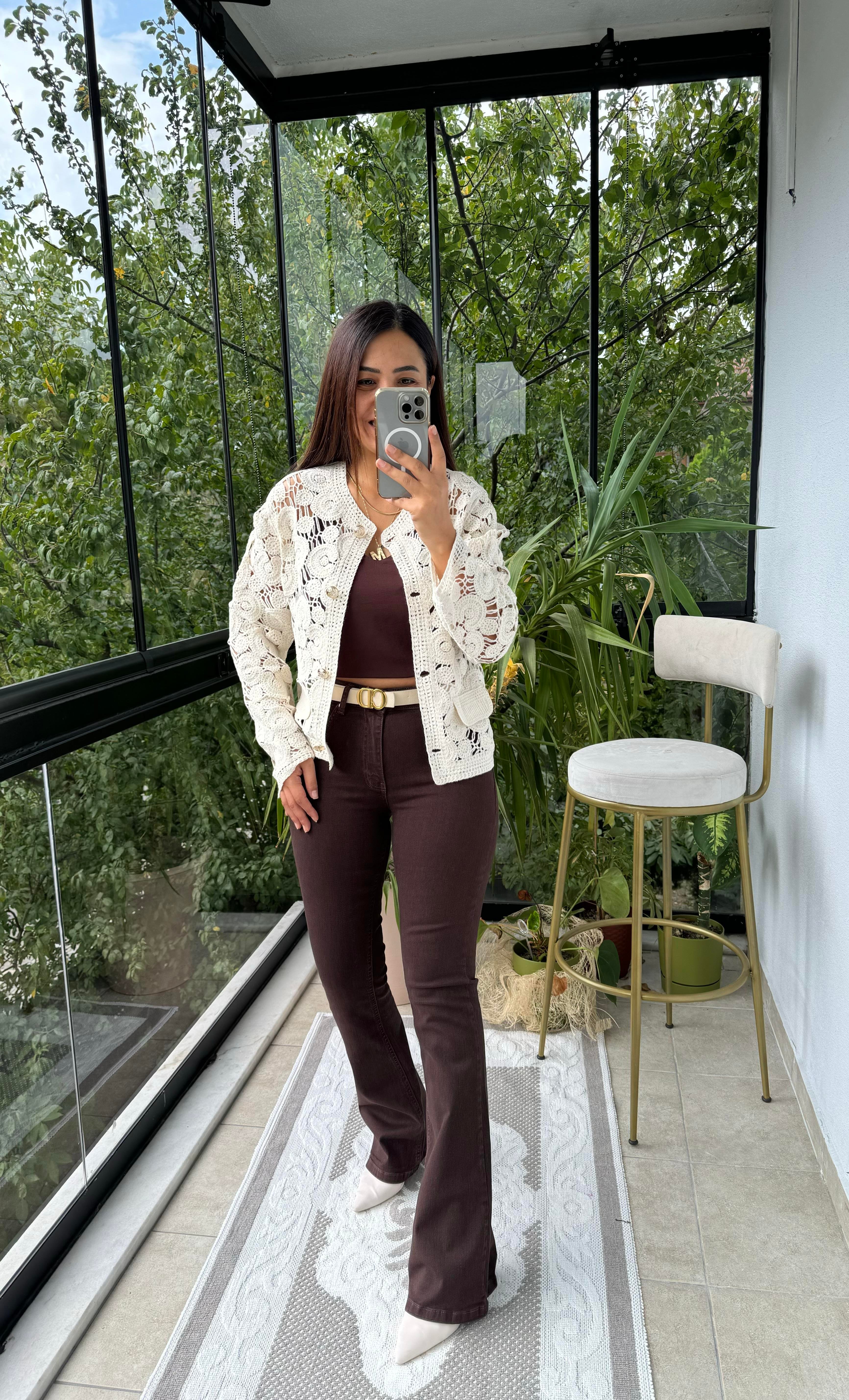 İspanyol Paça Jean Kahve