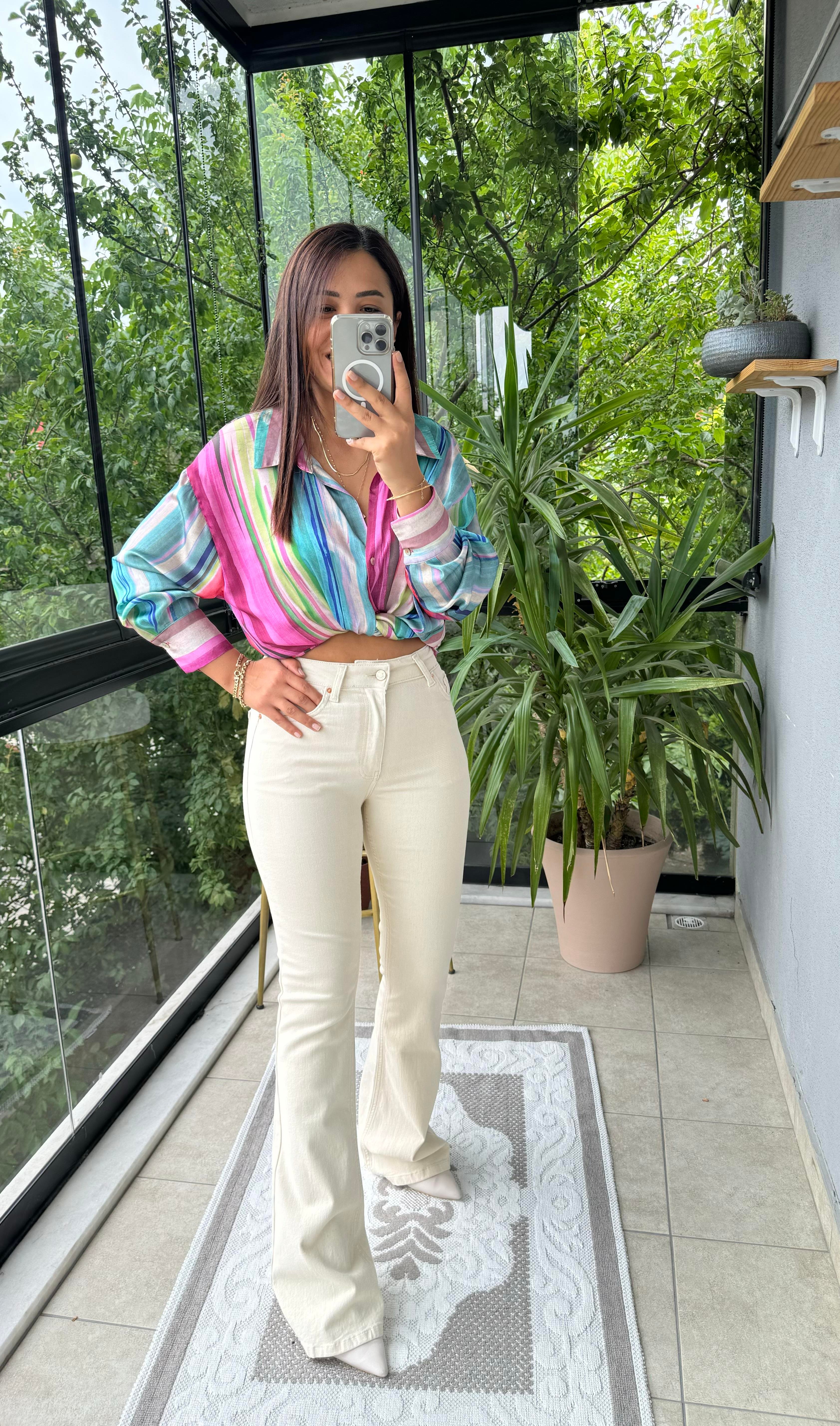 İspanyol Paça Jean Krem