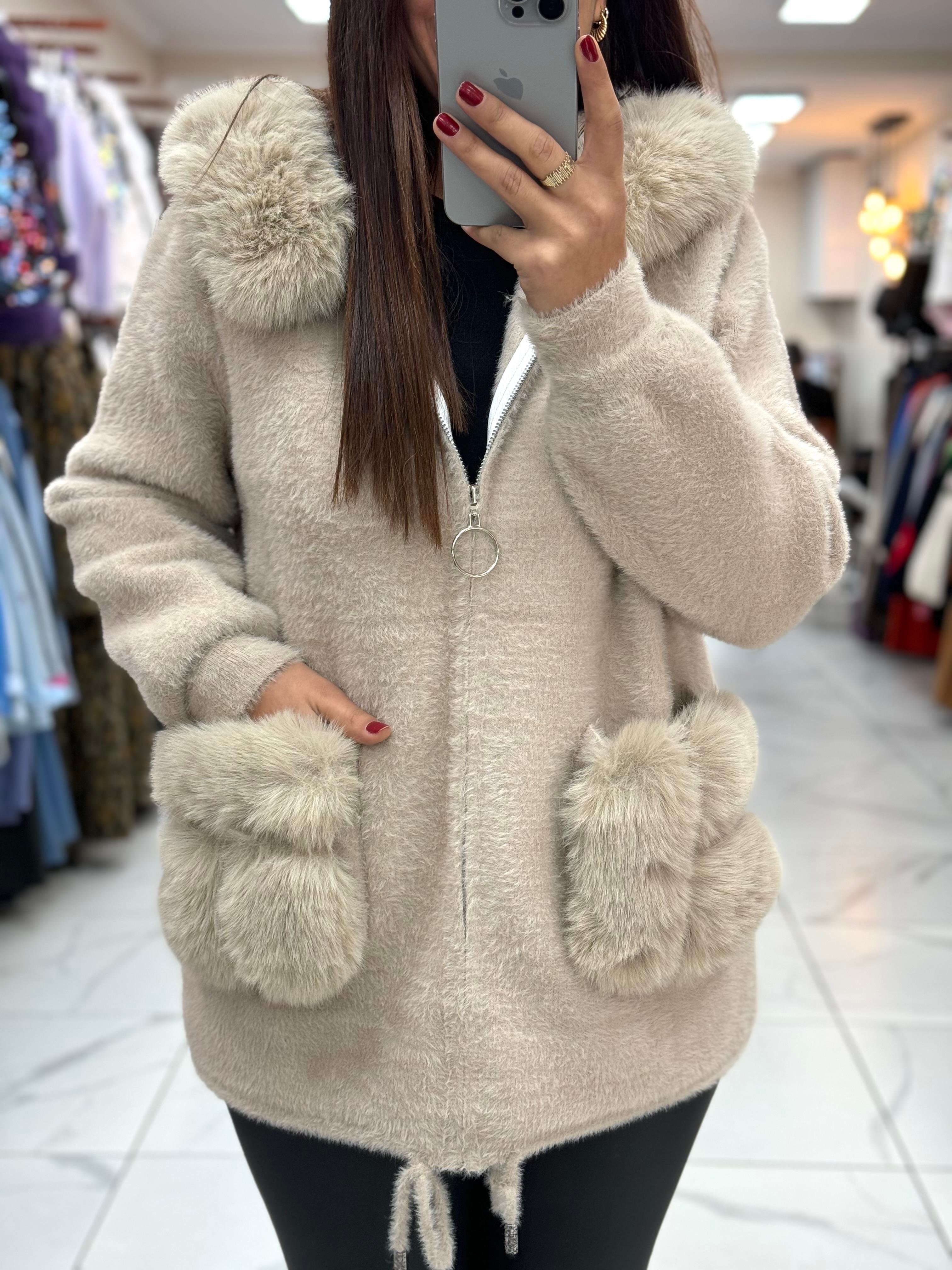 İthal Angora Hırka Bej