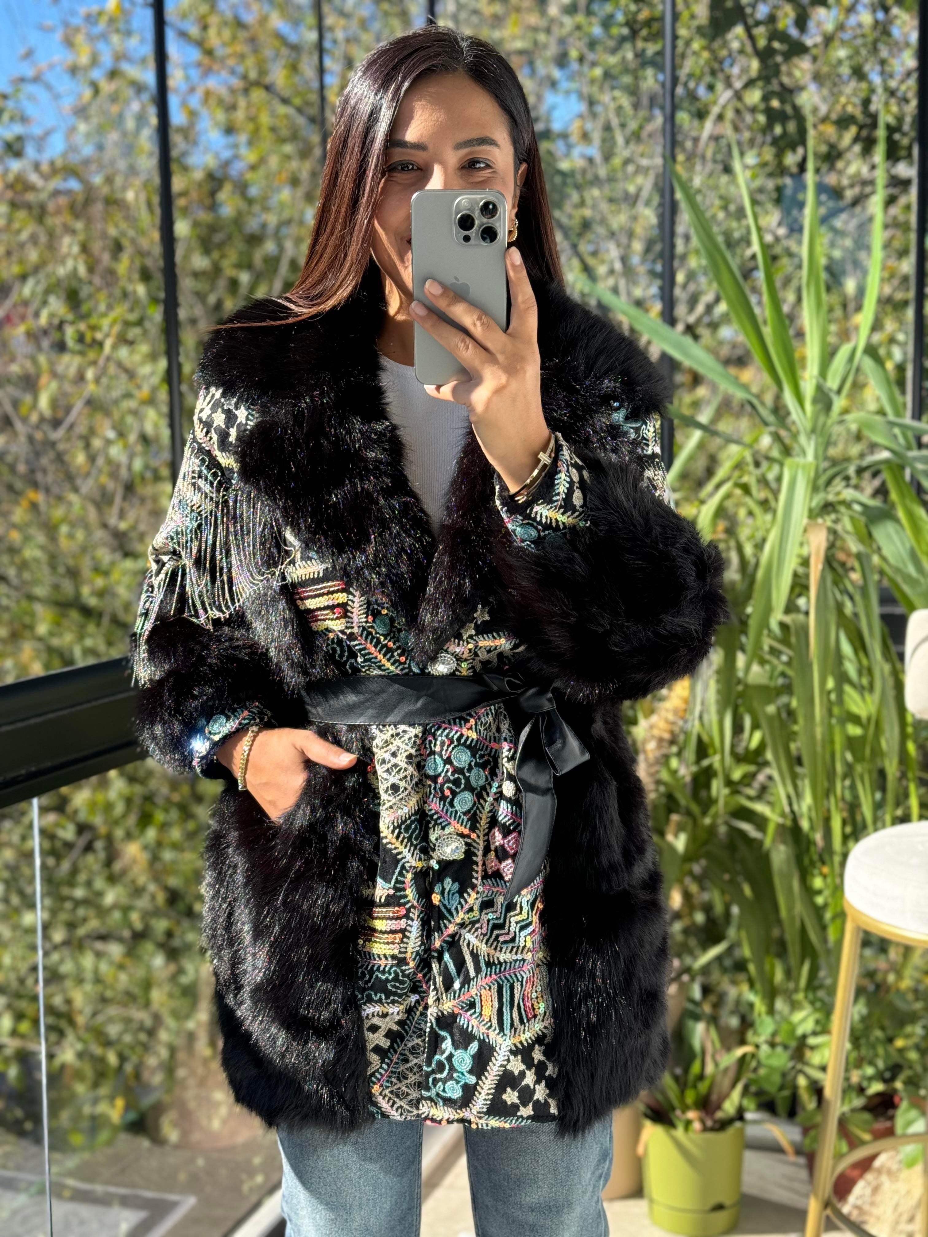 İthal Azaka Kürk Siyah