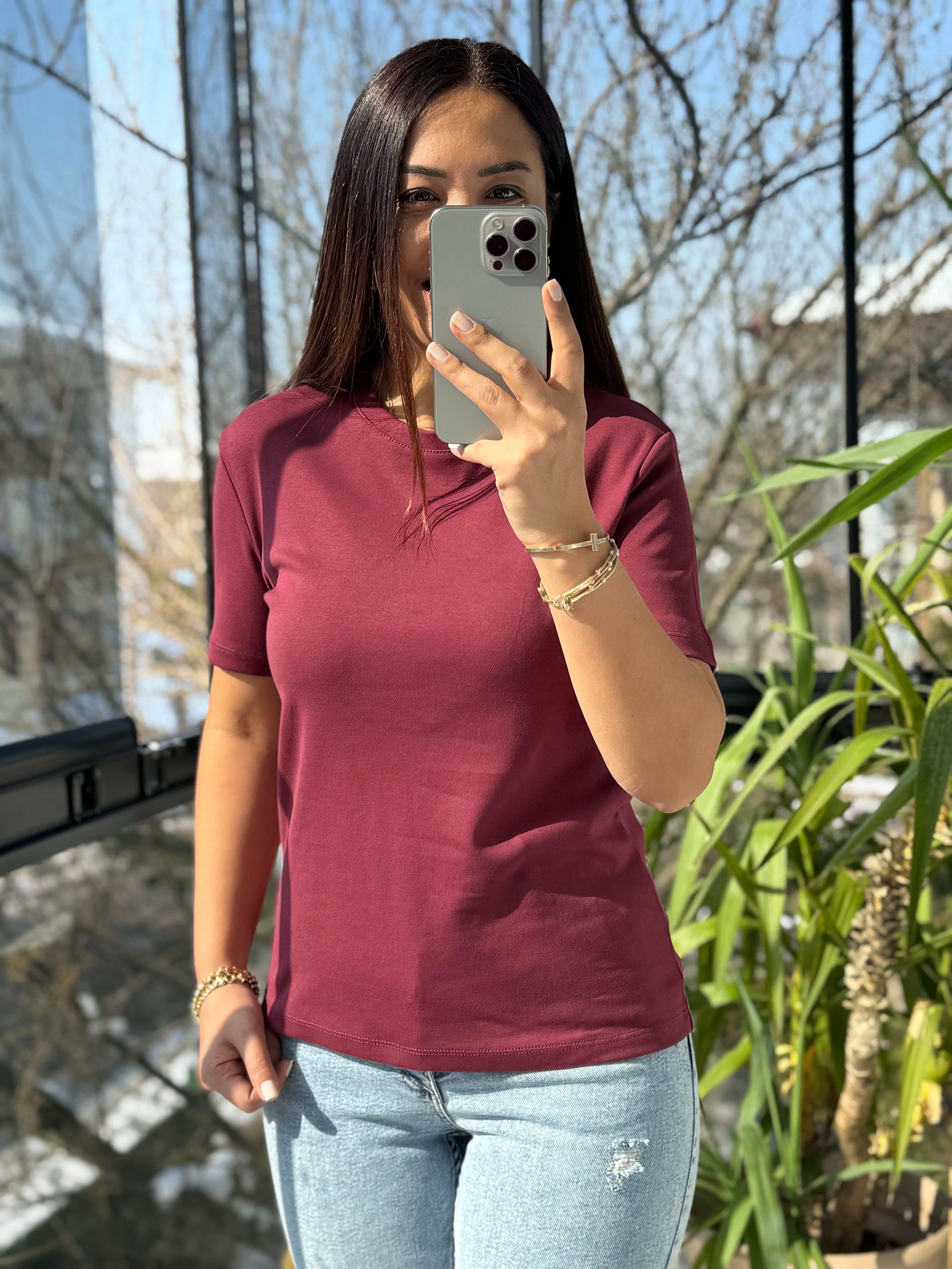 Massi Basic Tişört Bordo