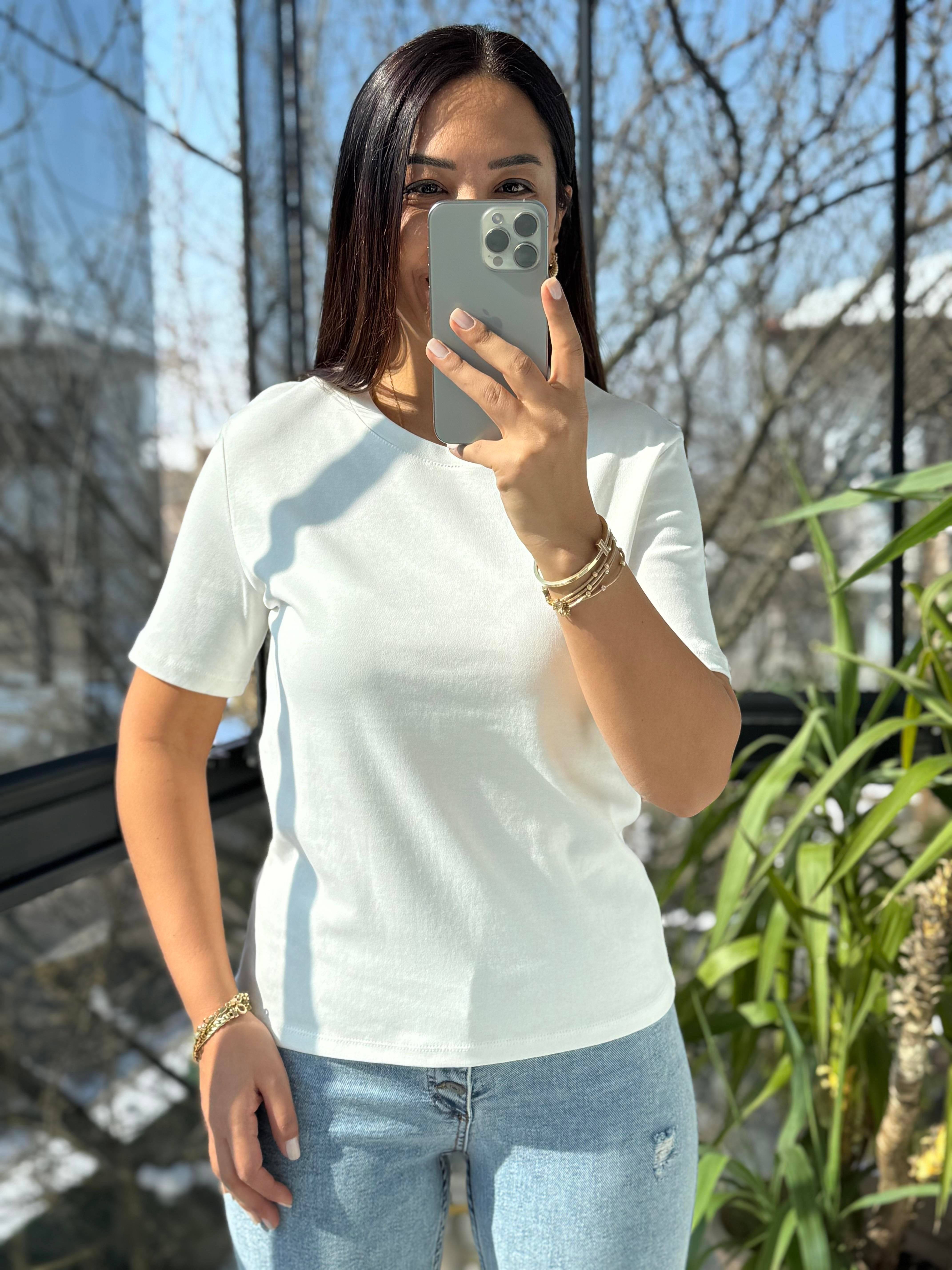 Massi Basic Tişört Ekru