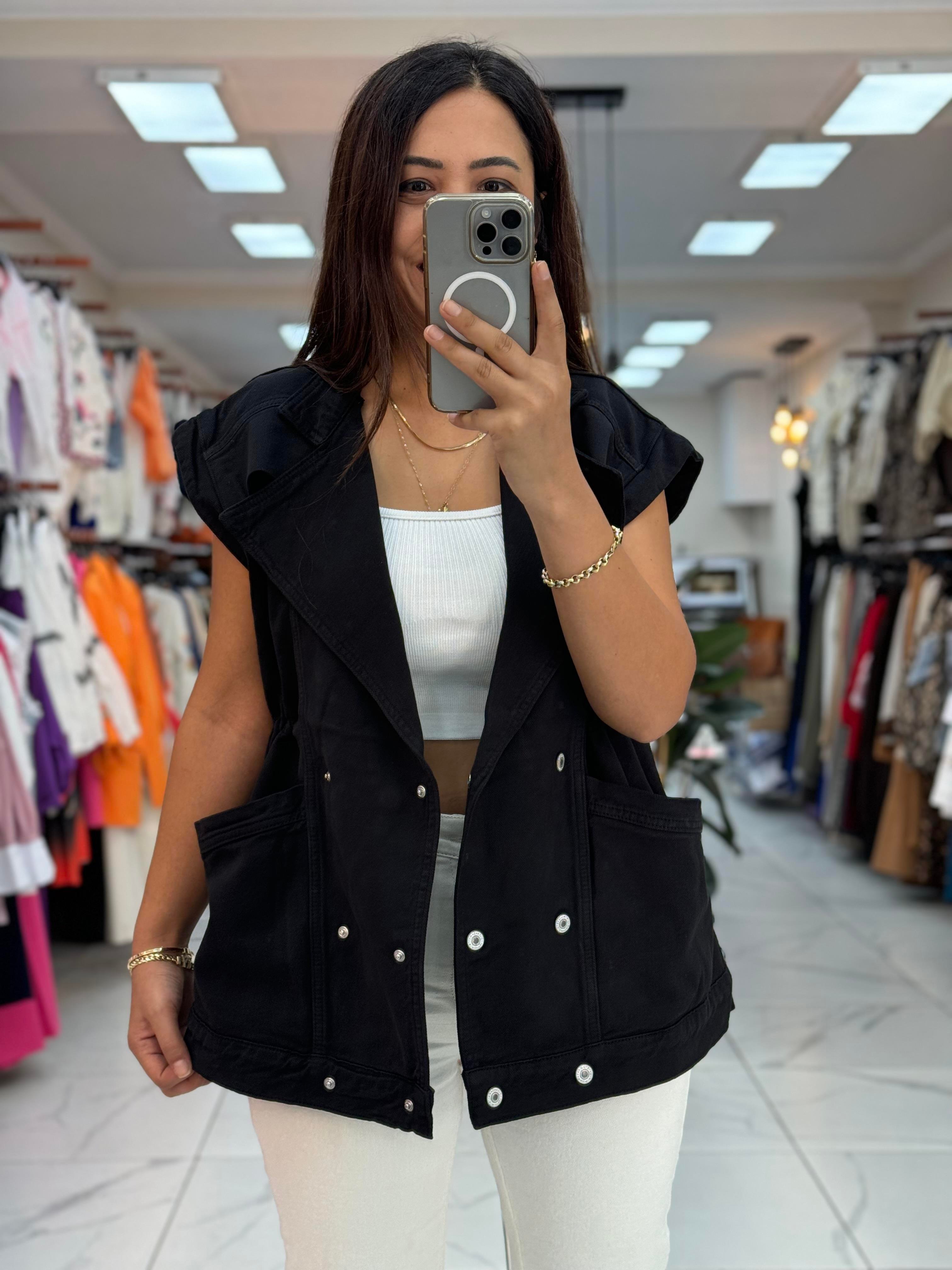 Oversize Yelek Siyah