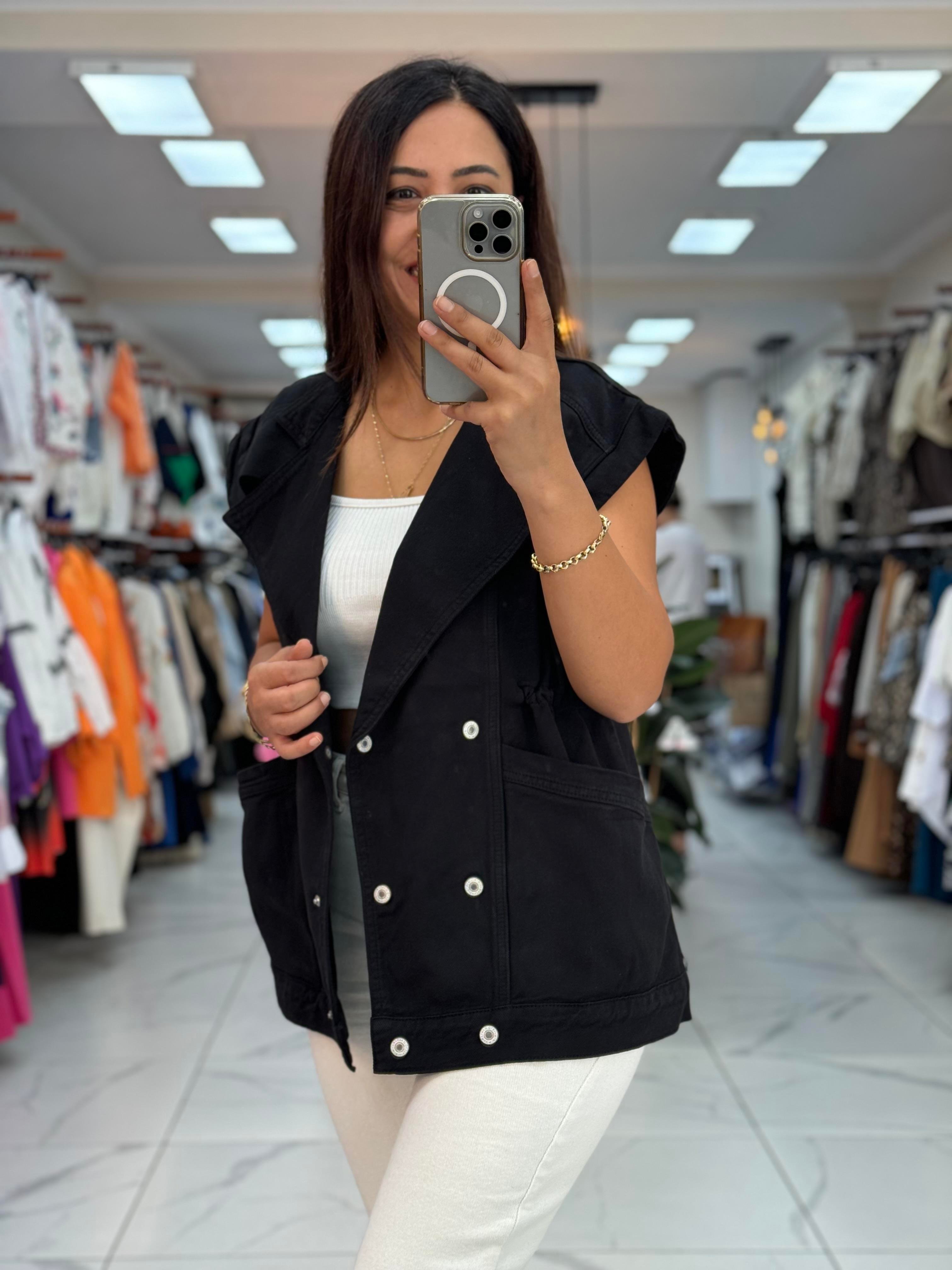 Oversize Yelek Siyah