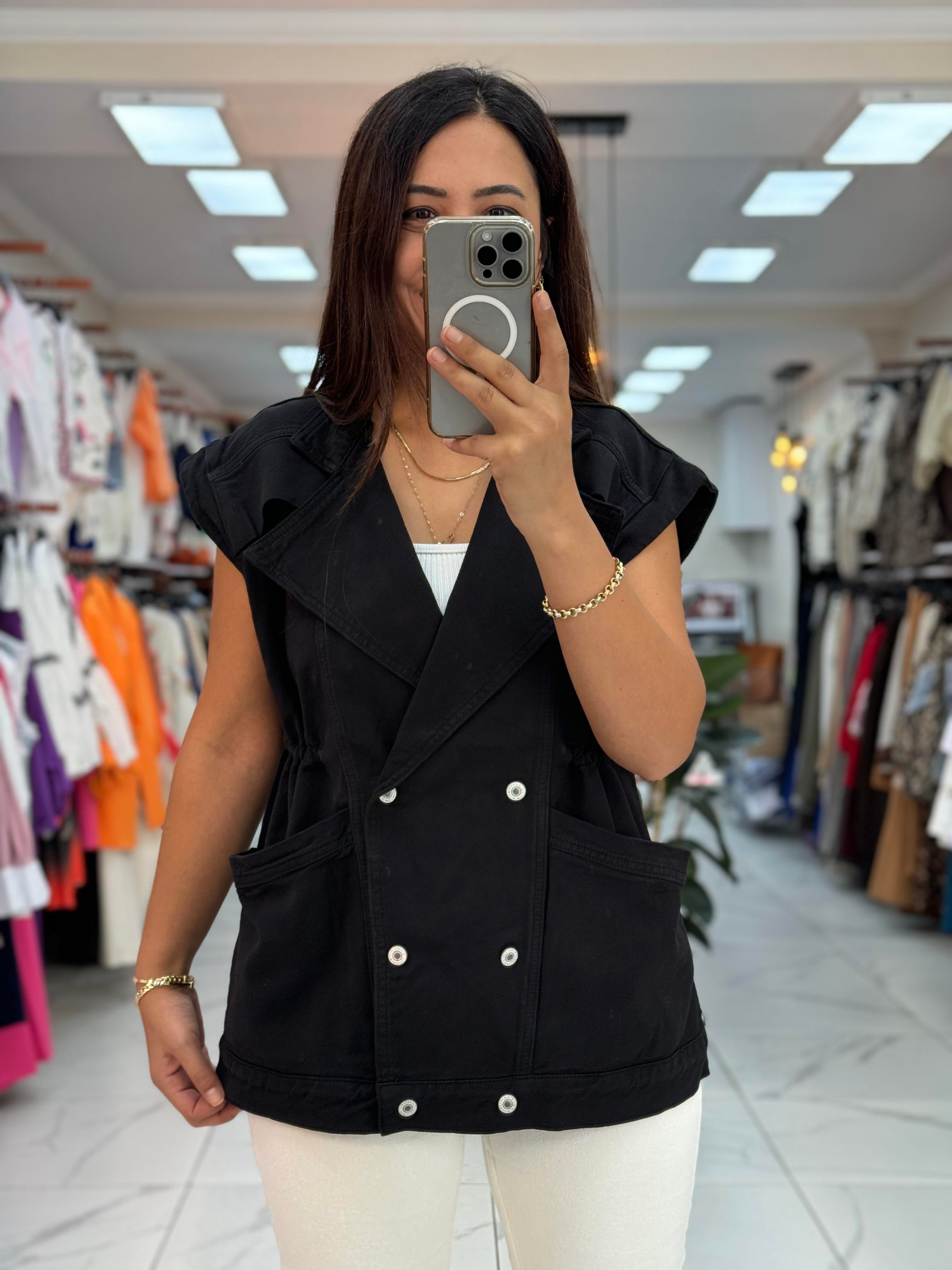 Oversize Yelek Siyah