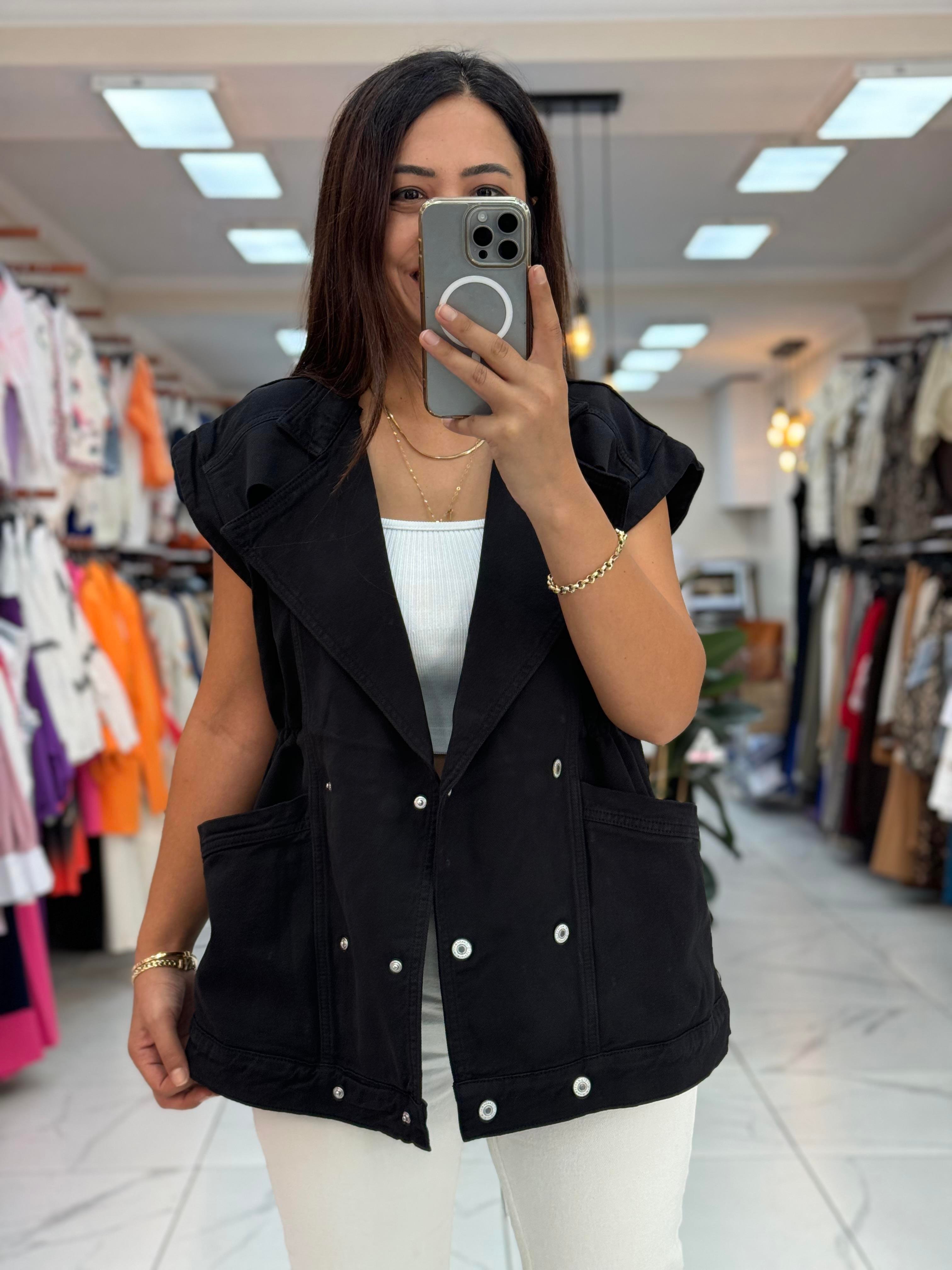 Oversize Yelek Siyah