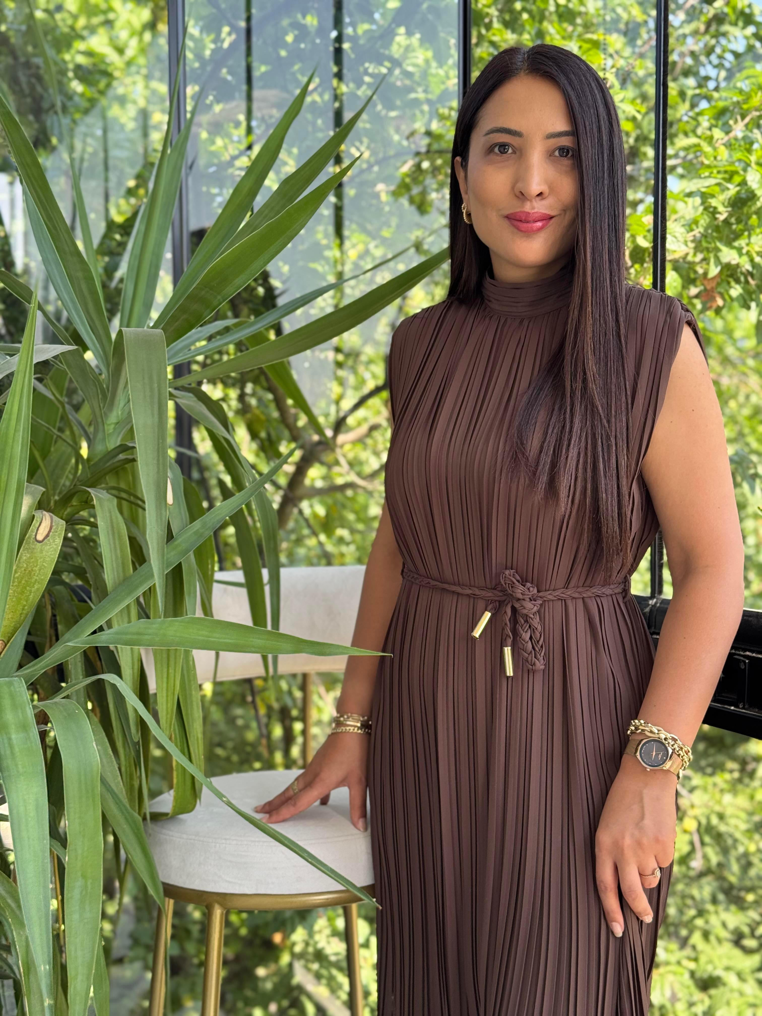 Piliseli Elbise Kahve